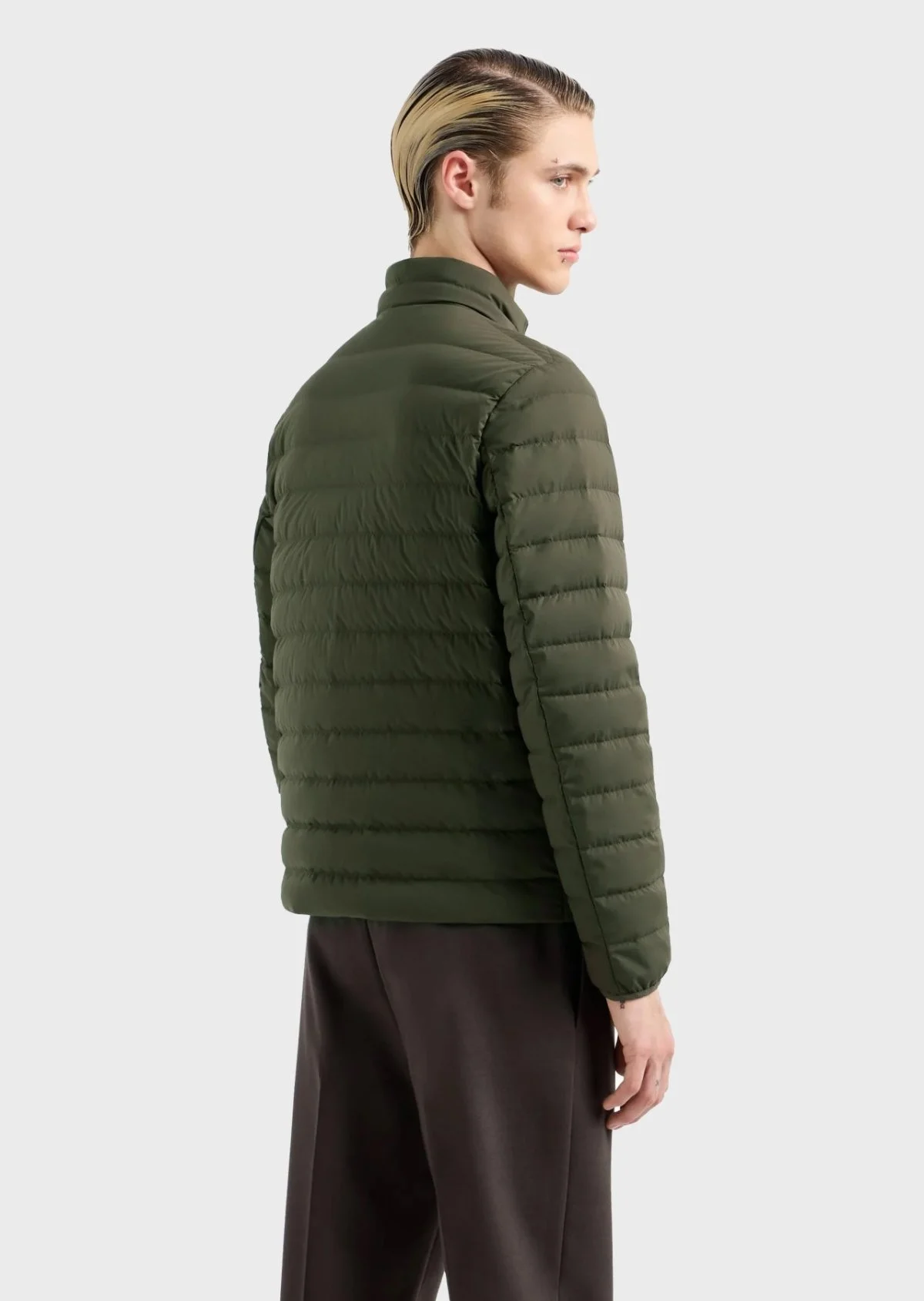 Emporio Armani Dik Yaka Cepli Kuş Tüyü Dolgulu Şişme Erkek Mont 8N1BQ2 1NLRZ 05A6 HAKİ - 3