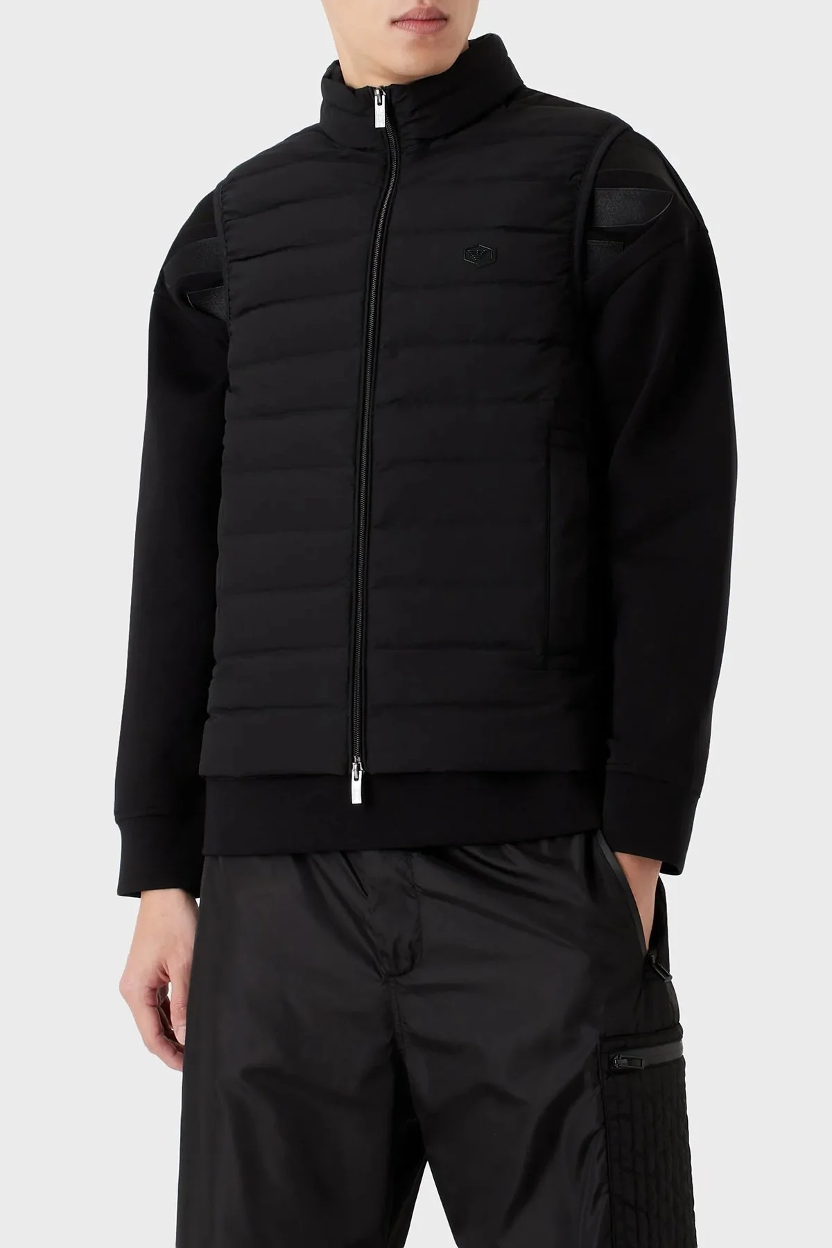 Emporio Armani Suya ve Soğuğa Karşı Dayanıklı Dik Yaka Slim Fit Şişme Erkek Yelek 8N1BQ1 1NLRZ 0999 SİYAH - 1