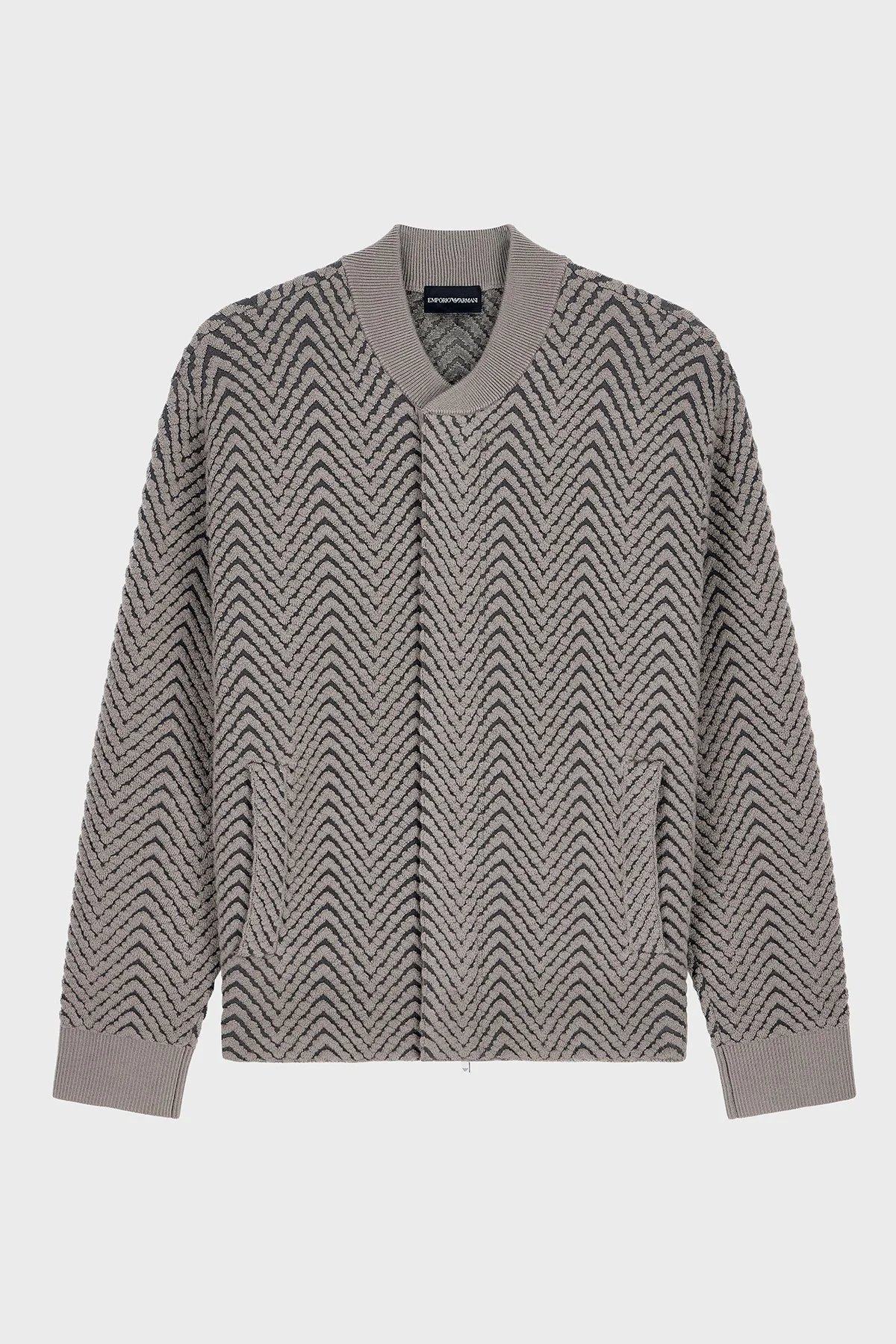 Emporio Armani Dik Yaka Fermuarlı Erkek Ceket EM006449 AF29809 F6019 Bej - 1