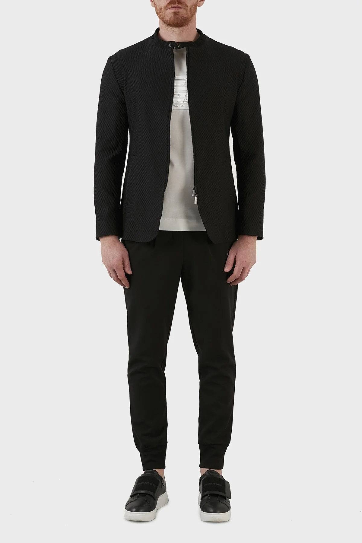 Emporio Armani Dik Yaka Fermuarlı Süper Rahat Erkek Ceket I1G710 I1428 999 SİYAH - 5