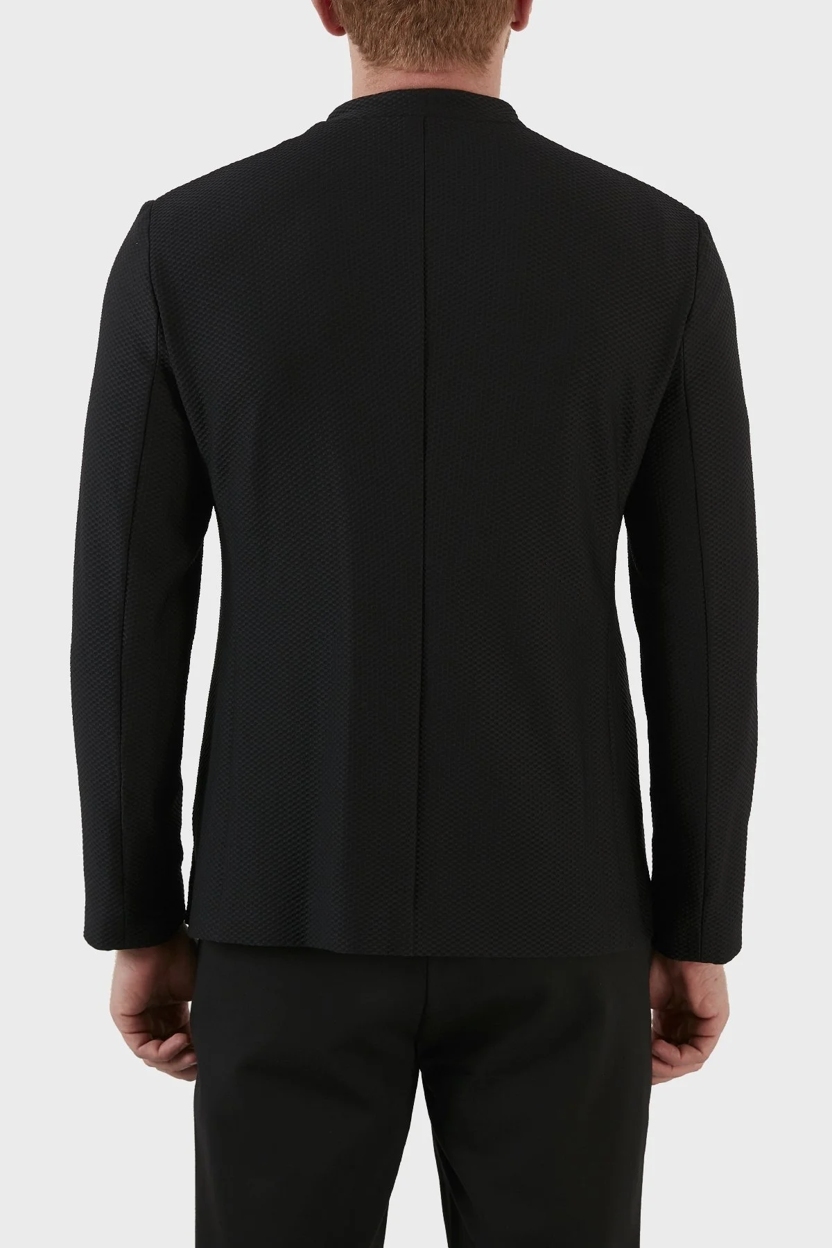 Emporio Armani Dik Yaka Fermuarlı Süper Rahat Erkek Ceket I1G710 I1428 999 SİYAH - 7