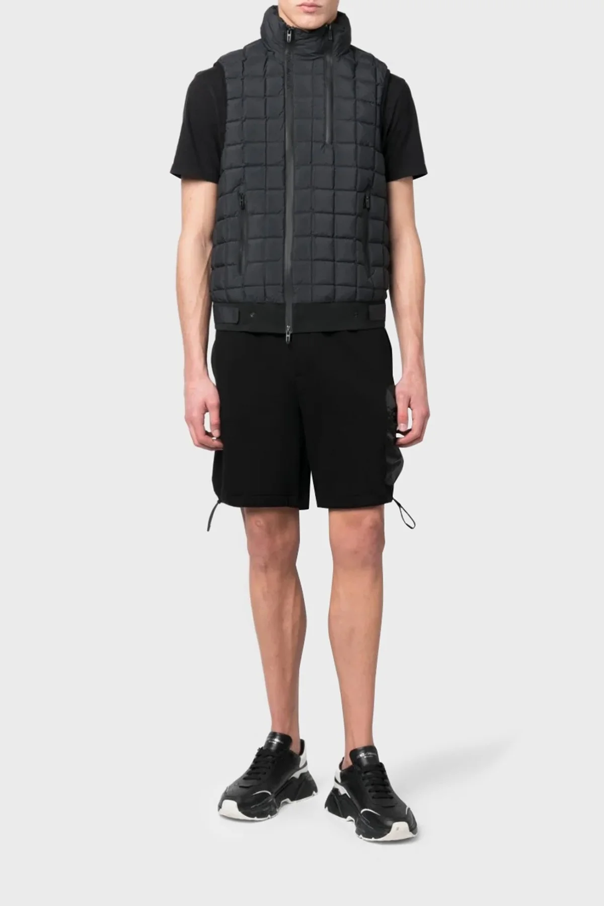 Emporio Armani Dik Yaka Kuş Tüyü Dolgulu Yalıtımlı Şişme Erkek Yelek 3R1BT2 1NSXZ 0999 SİYAH - 9
