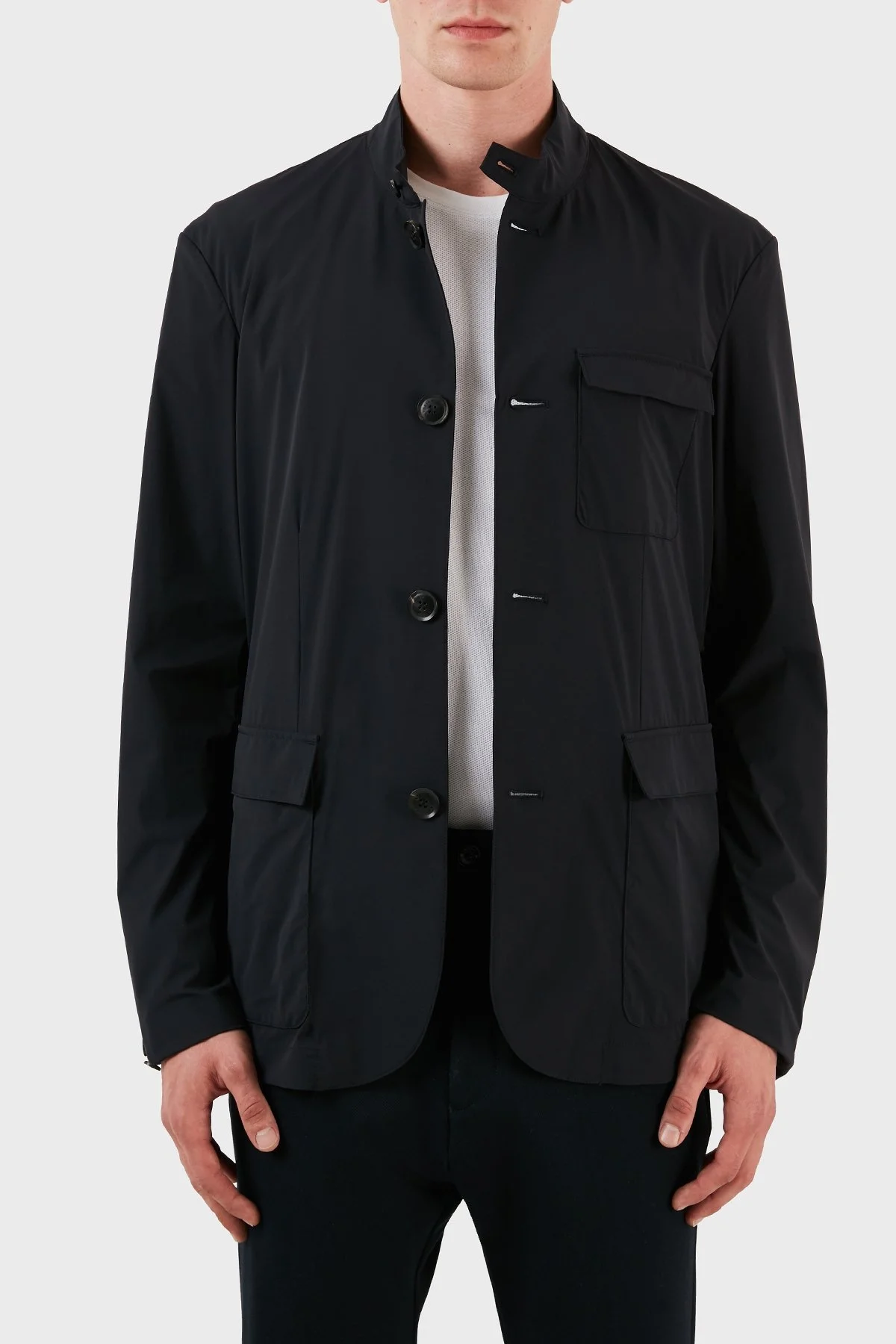 Emporio Armani Dik Yaka Mevsimlik Erkek Ceket 3Z1GL1 1NFLZ 0920 LACİVERT - 3