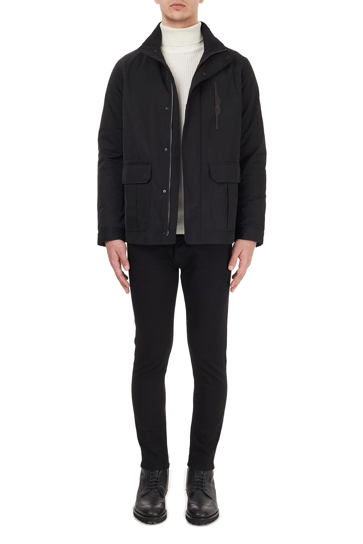 Emporio Armani Dik Yaka Regular Fit Erkek Mont 6H1BD6 1NXZZ 0999 SİYAH - 6