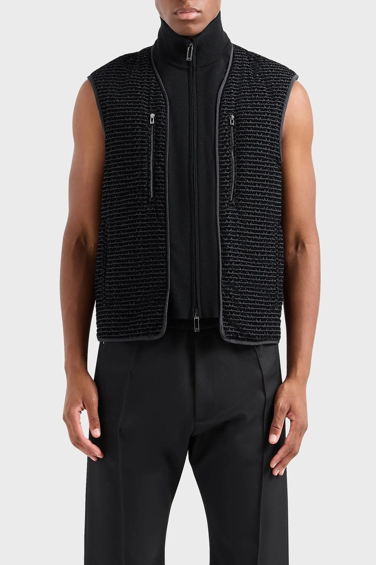 Emporio Armani Dik Yaka Regular Fit Erkek Yelek 3D1BA7 1NJXZ 0999 SİYAH - 1