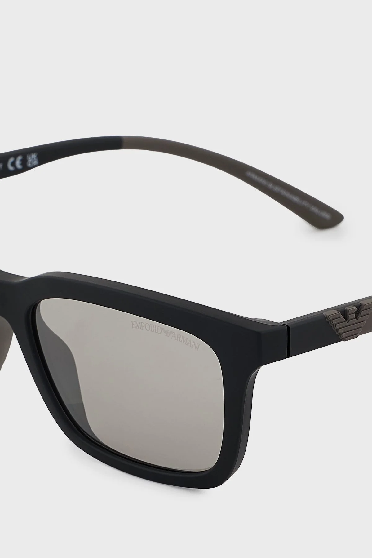 Emporio Armani Dikdörtgen Güneş Erkek Gözlük 0EA4249U 500181 55 Mat Siyah-Gri Polarize - 5
