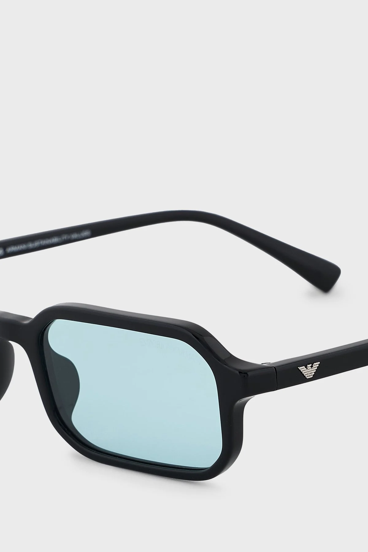 Emporio Armani Dikdörtgen Güneş Erkek Gözlük 0EA4253U 501765 54 Parlak Siyah-Açık Gök Mavisi - 5
