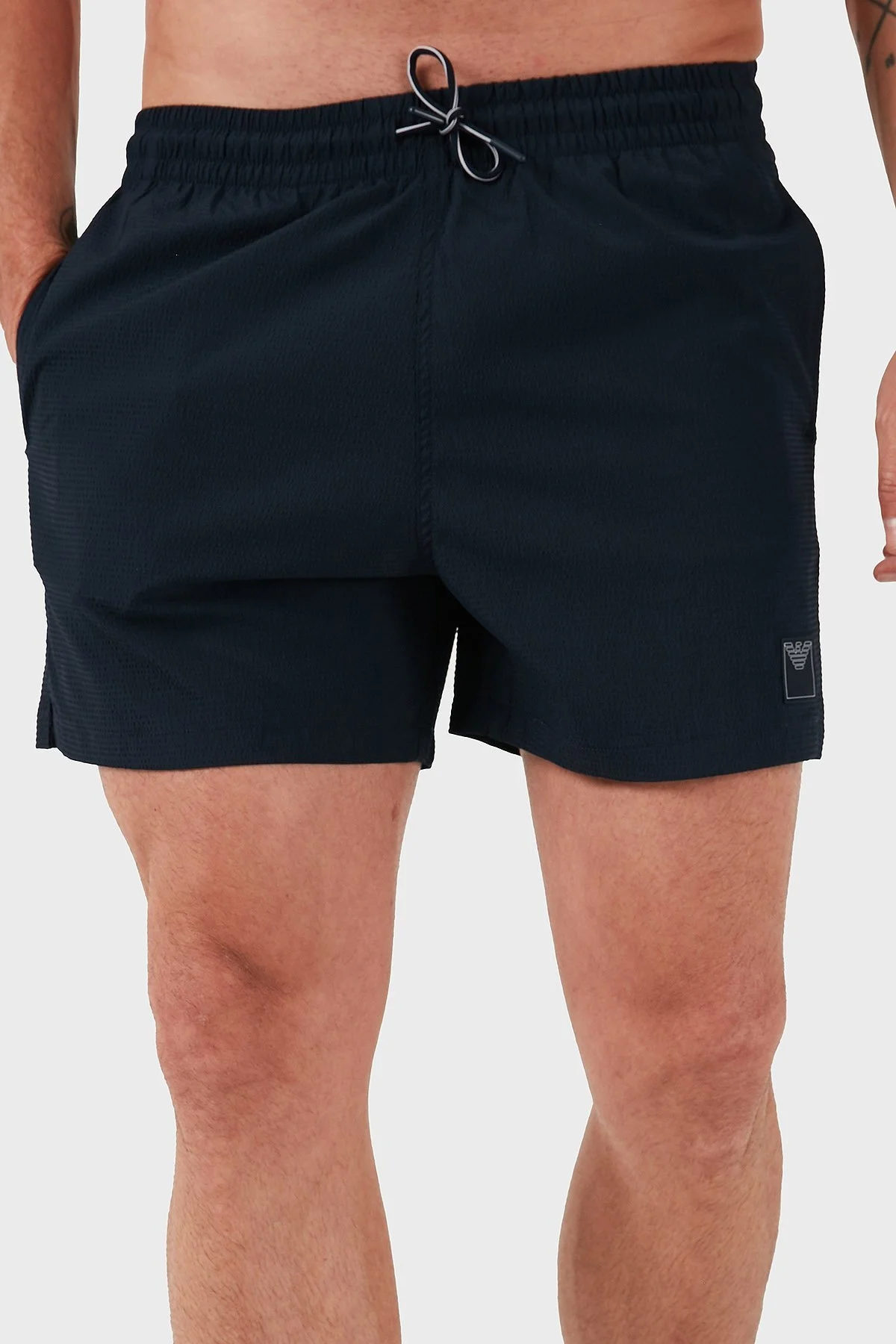 Emporio Armani Dokulu Regular Fit Normal Bel Erkek Mayo Short EM000583 AF12336 UB102 LACİVERT - 7