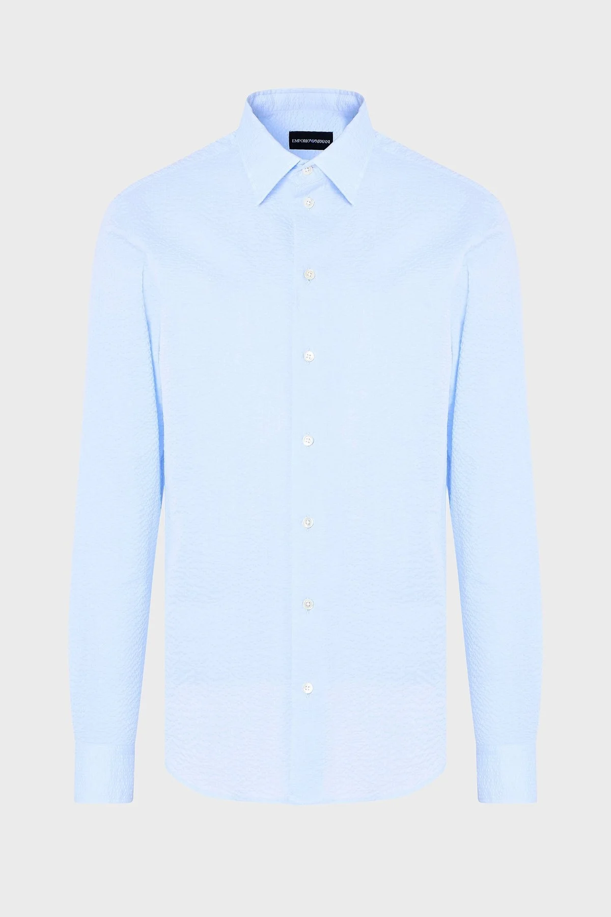 Emporio Armani Dokuma % 100 Pamuk Regualr Fit Kent Yaka Erkek Gömlek EM000099 TE14192 U9333 MAVİ - 5