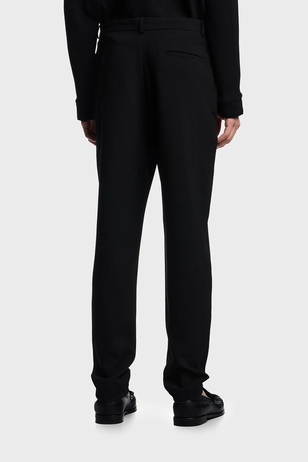 Emporio Armani Dokuma Regular Fit Yüksek Bel Düz Paça Chino Erkek Pantolon EM000158 TE14101 UC001 SİYAH - 8