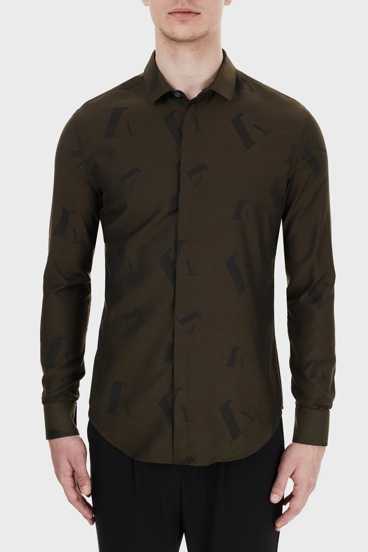 Emporio Armani Düz Yaka Erkek Gömlek 91CC2L 9123C 039 LACİVERT - 1