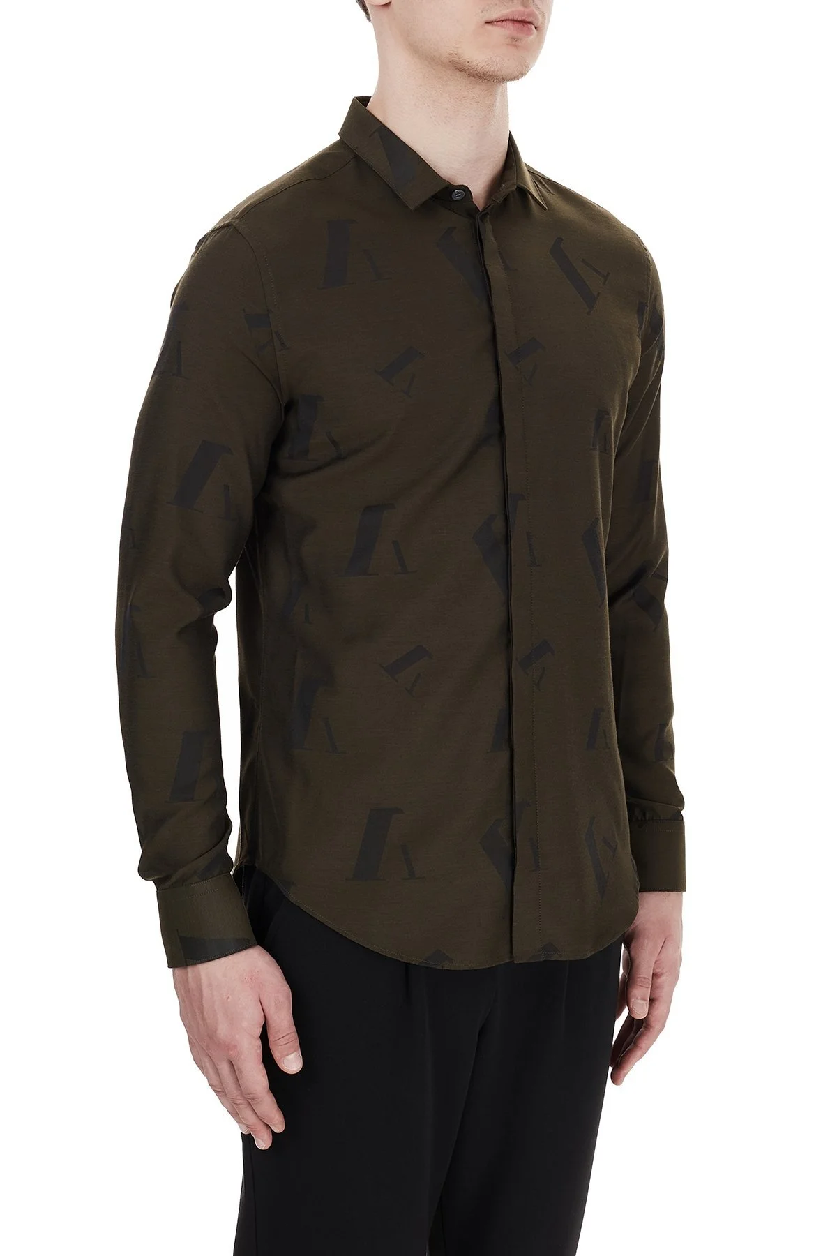 Emporio Armani Düz Yaka Erkek Gömlek 91CC2L 9123C 039 LACİVERT - 4