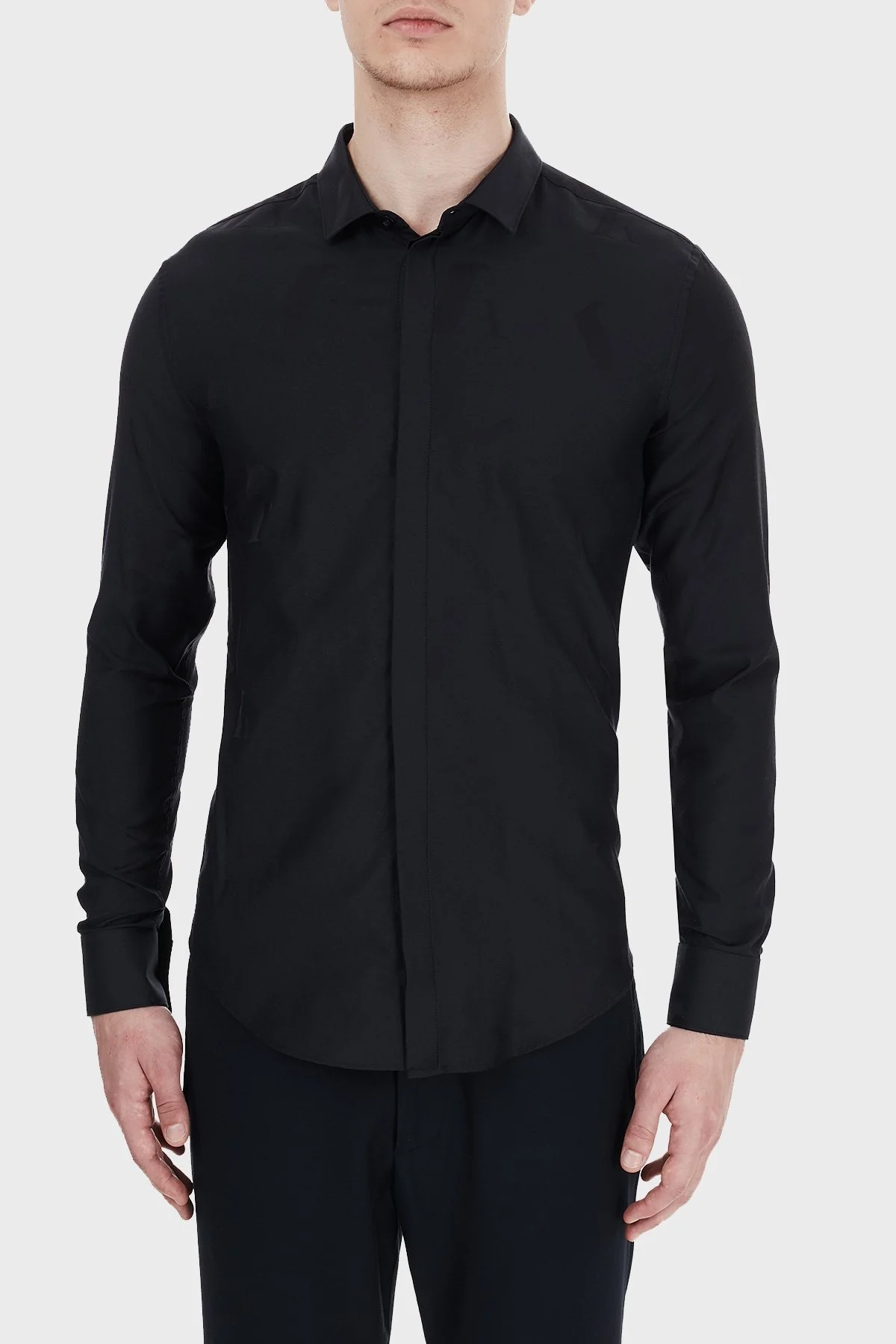 Emporio Armani Düz Yaka Erkek Gömlek 91CC2L 9123C 041 LACİVERT - 1