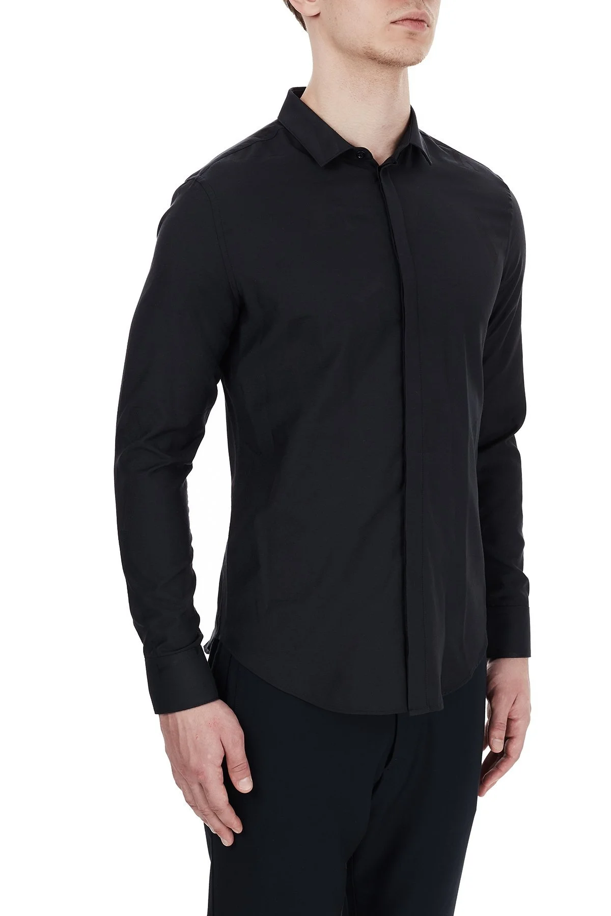 Emporio Armani Düz Yaka Erkek Gömlek 91CC2L 9123C 041 LACİVERT - 4