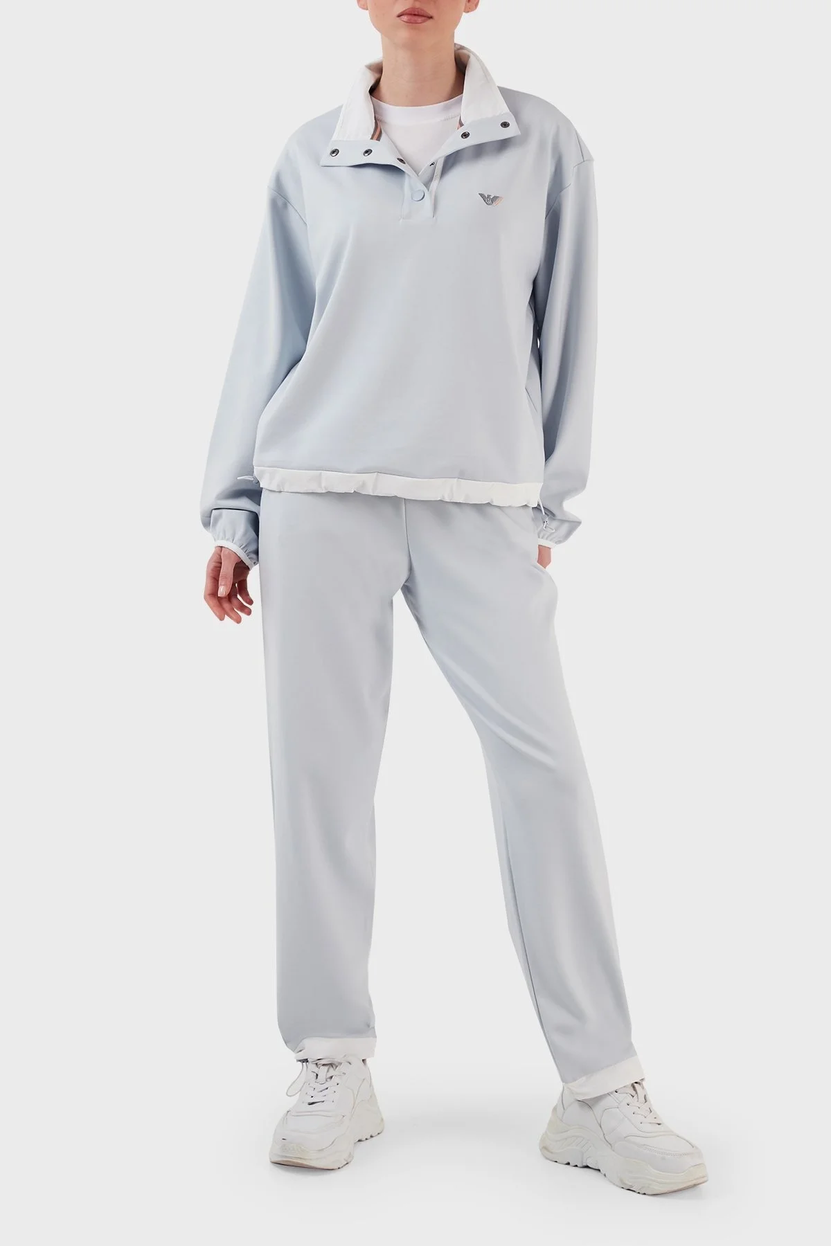 Emporio Armani Elastik Bel Bantlı Cepli Jogger Spor Bayan Pantolon 3R2P7E 2JWHZ 0703 AÇIK MAVİ - 8