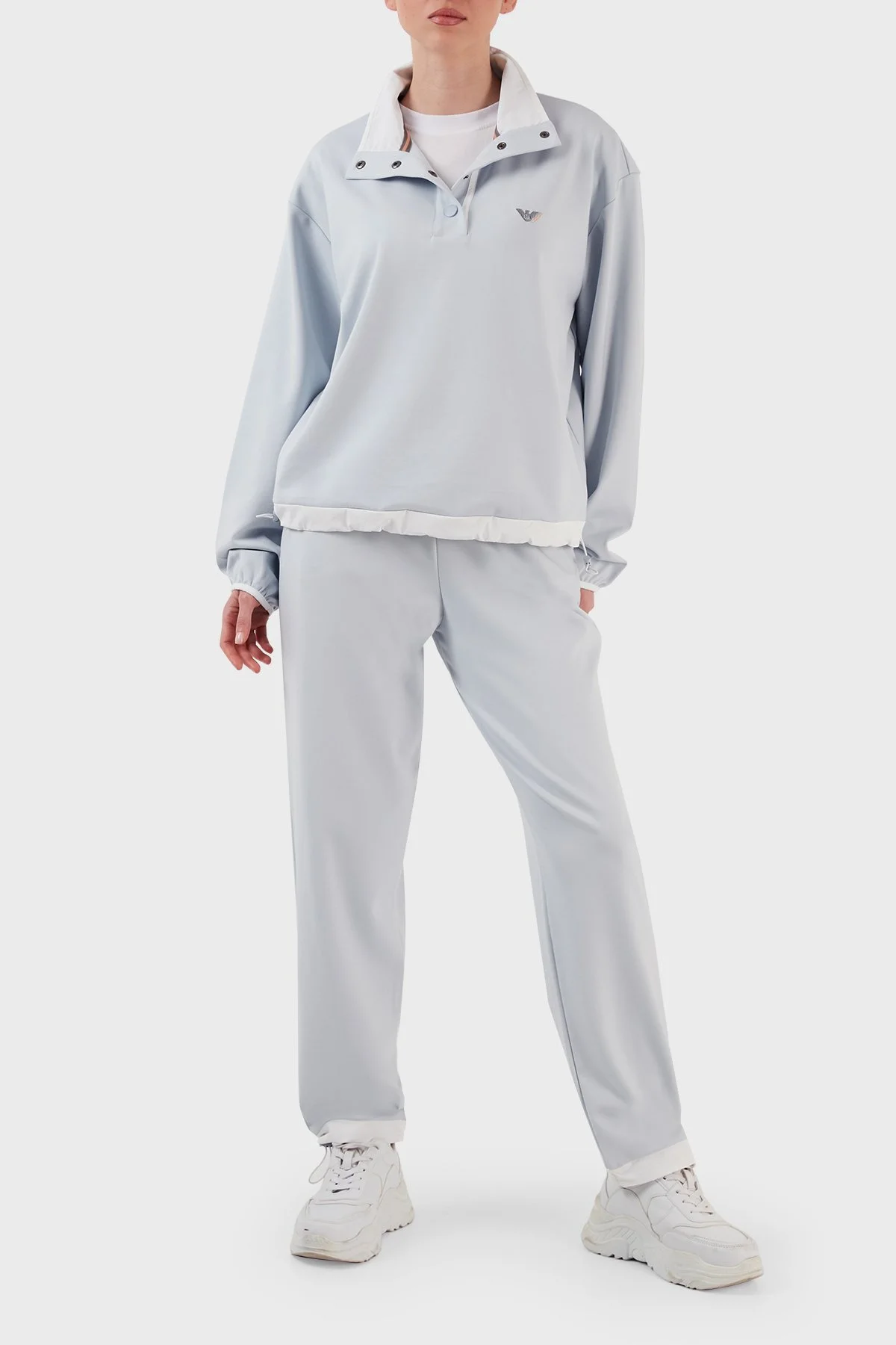 Emporio Armani Elastik Bel Bantlı Cepli Jogger Spor Kadın Pantolon 3R2P7E 2JWHZ 0703 AÇIK MAVİ - 1