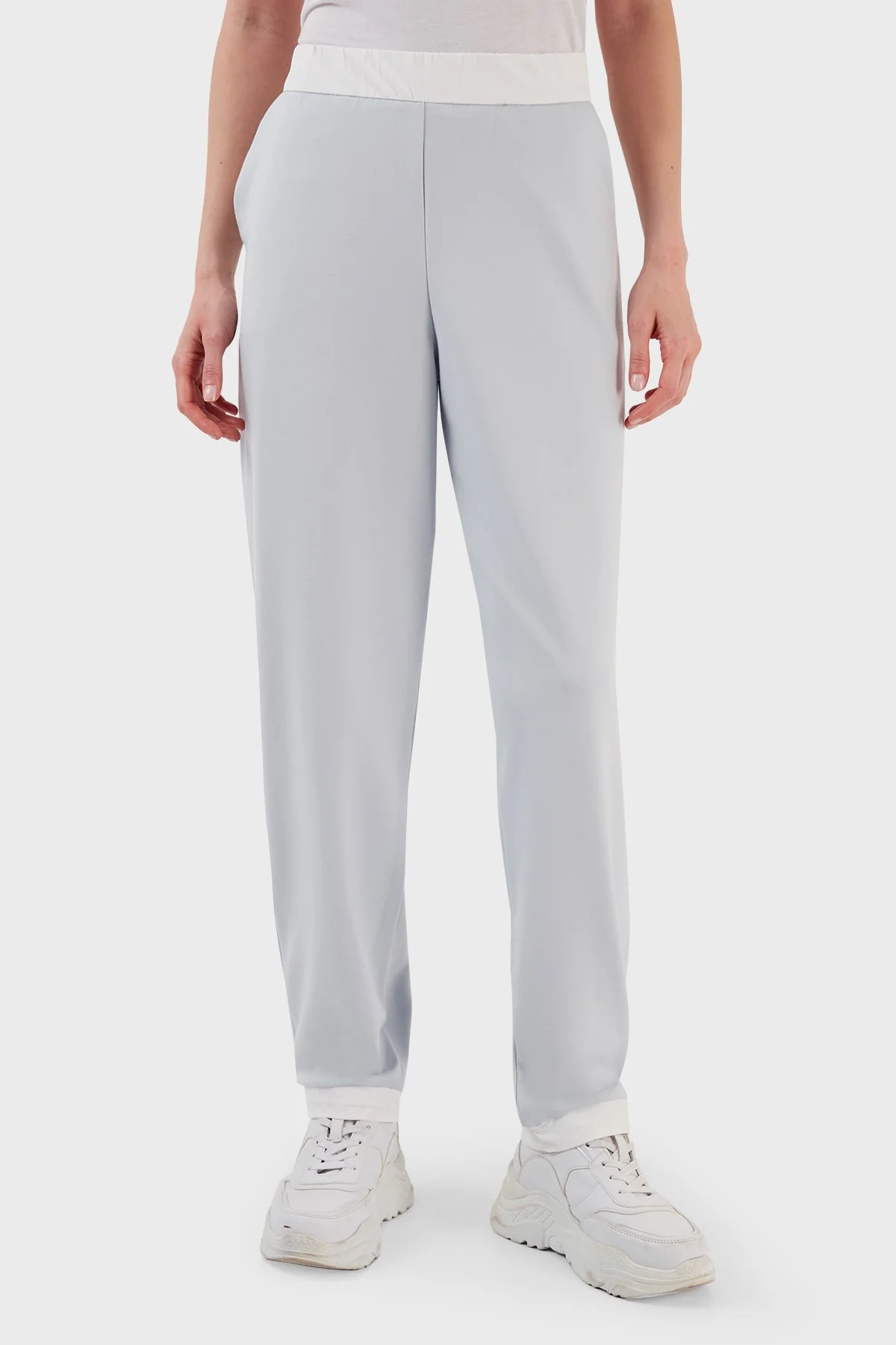 Emporio Armani Elastik Bel Bantlı Cepli Jogger Spor Kadın Pantolon 3R2P7E 2JWHZ 0703 AÇIK MAVİ - 2