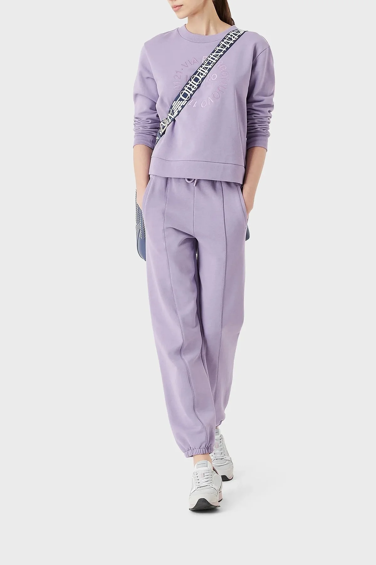 Emporio Armani Elastik Bel Bantlı Rahat Kalıp Cepli Jogger Bayan Pantolon 6L2P7B 2J49Z 0831 LİLA - 6