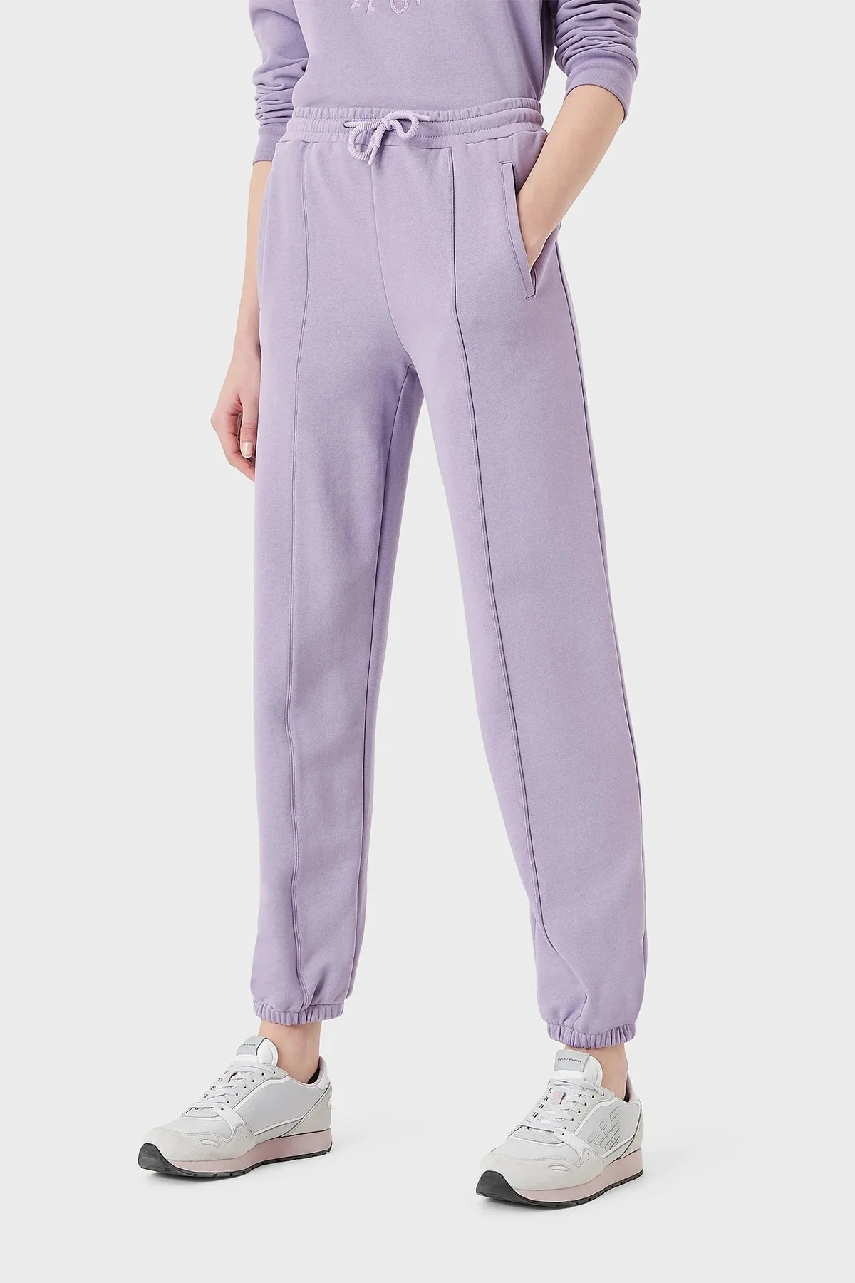 Emporio Armani Elastik Bel Bantlı Rahat Kalıp Cepli Jogger Bayan Pantolon 6L2P7B 2J49Z 0831 LİLA - 7