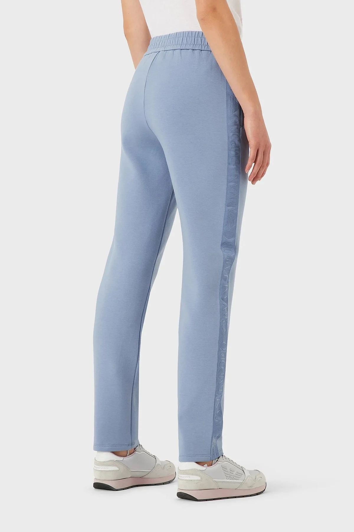 Emporio Armani Elastik Bel Bantlı Regular Fit Pamuklu Jogger Bayan Pantolon 6L2P6C 1JHSZ 0730 MAVİ - 2
