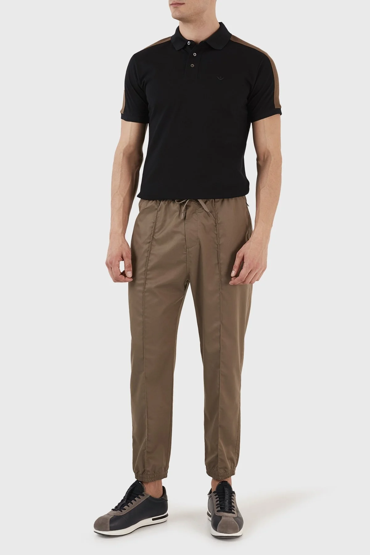 Emporio Armani Elastik Belli Büzme İpli Regular Fit Cepli Erkek Pantolon 3R1PF5 1NSEZ 0440 TOPRAK - 1