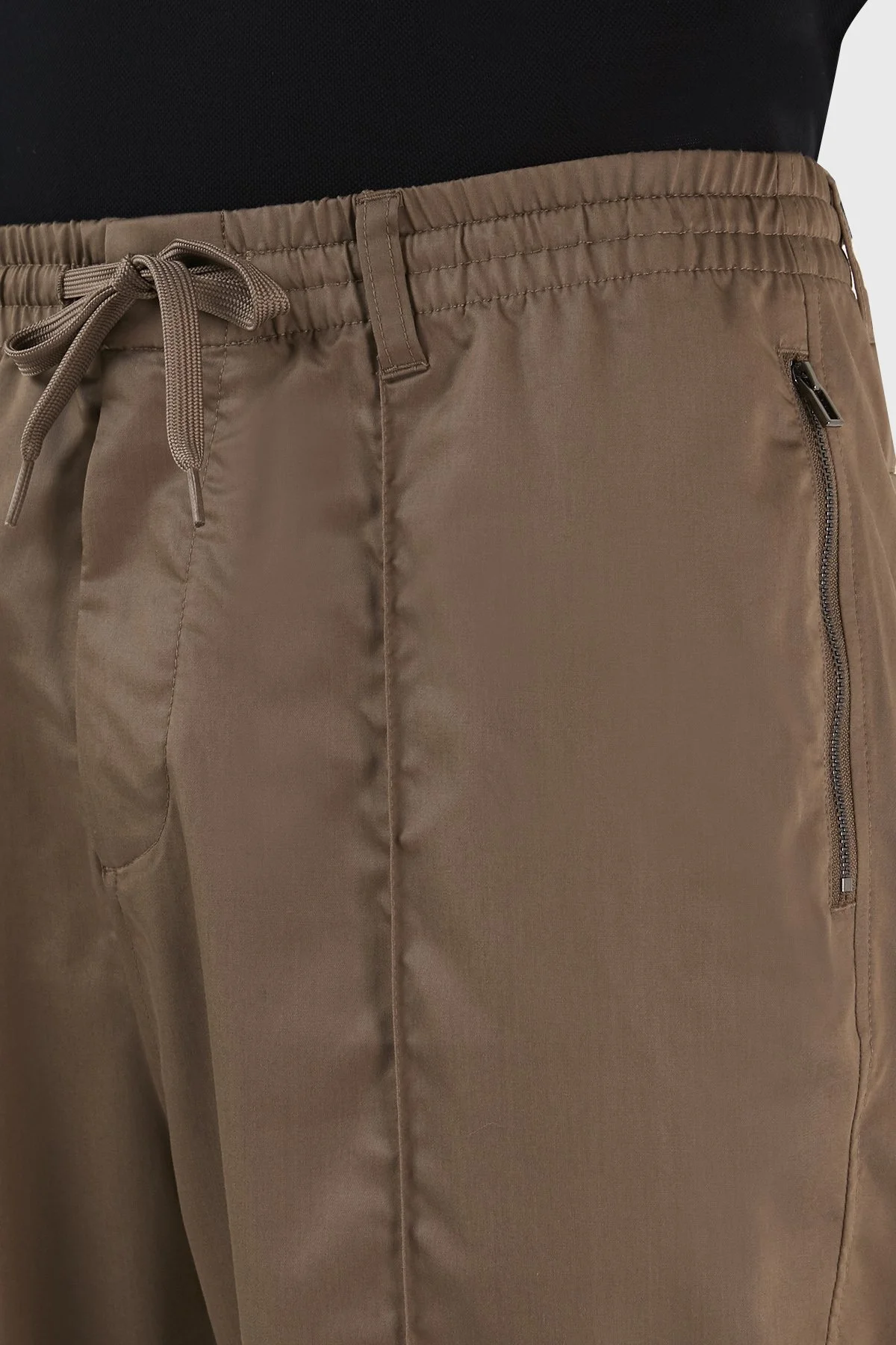 Emporio Armani Elastik Belli Büzme İpli Regular Fit Cepli Erkek Pantolon 3R1PF5 1NSEZ 0440 TOPRAK - 4