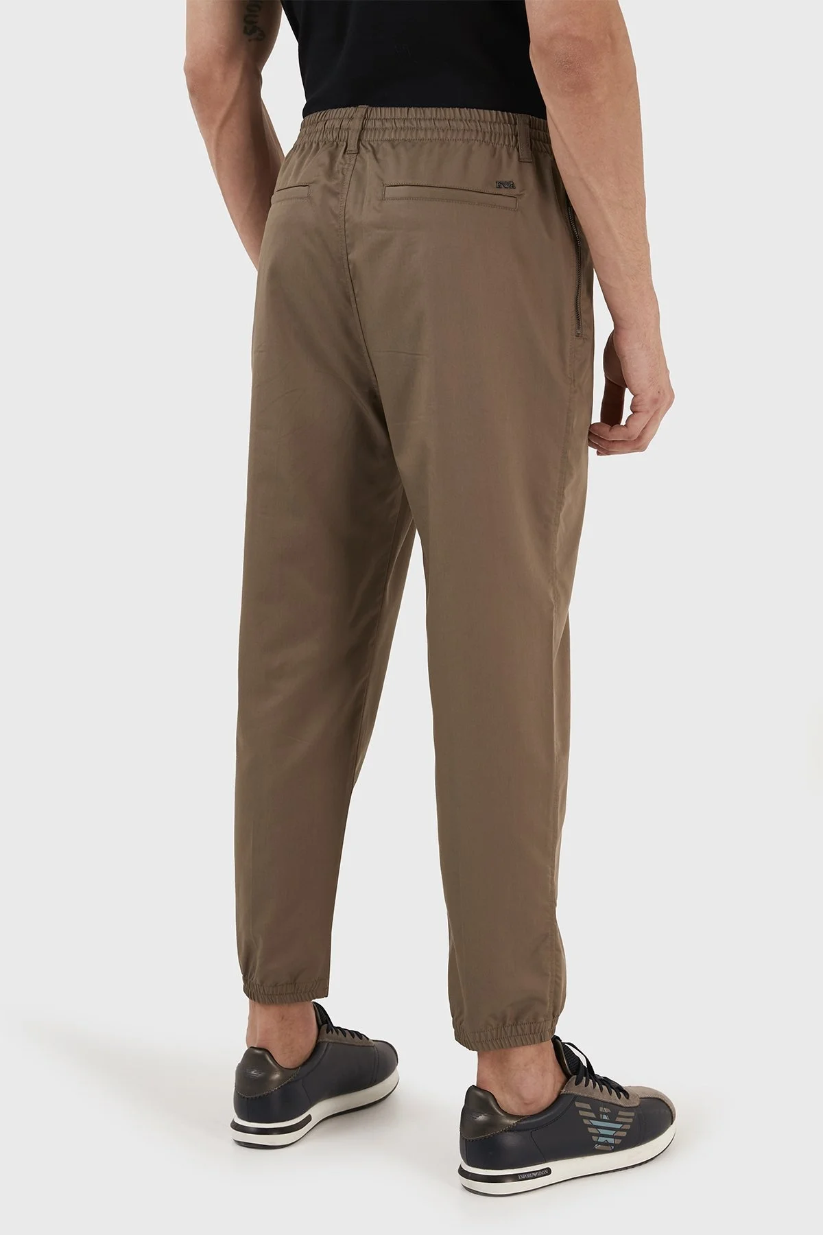 Emporio Armani Elastik Belli Büzme İpli Regular Fit Cepli Erkek Pantolon 3R1PF5 1NSEZ 0440 TOPRAK - 5