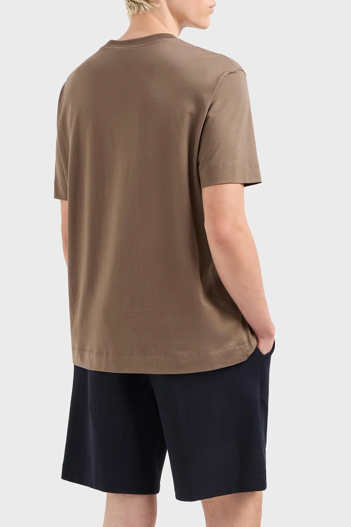 Emporio Armani Emporio Armani % 100 Pamuk Relaxed Fit Bisiklet Yaka Erkek T Shirt EM001068 AF12926 U6195 KAHVE - 3