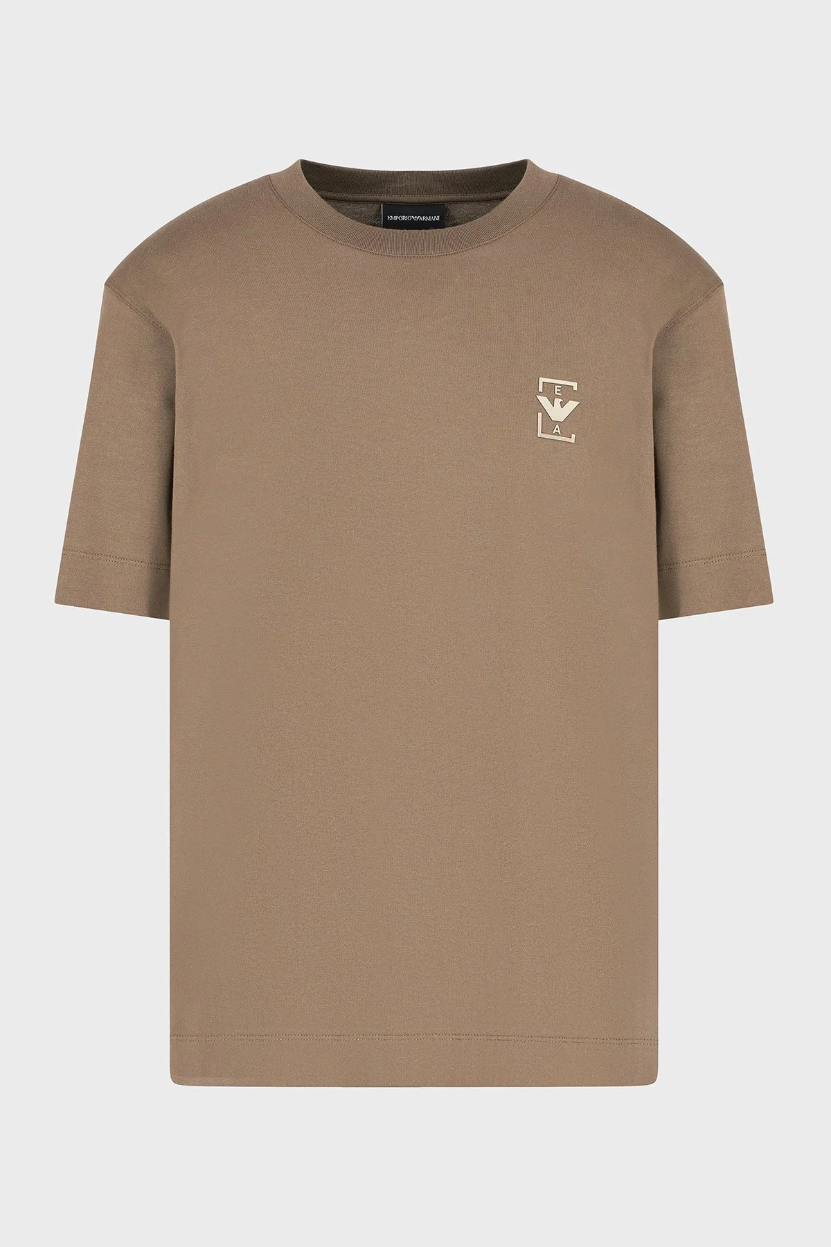 Emporio Armani Emporio Armani % 100 Pamuk Relaxed Fit Bisiklet Yaka Erkek T Shirt EM001068 AF12926 U6195 KAHVE - 5