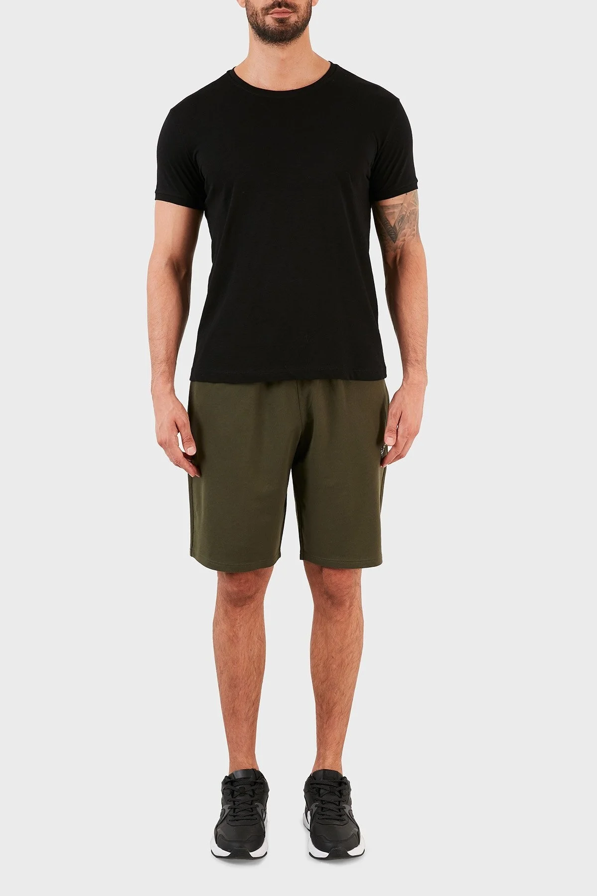 Emporio Armani Belden Bağlamalı Cepli Pamuklu Erkek Bermuda S 111004 1P571 07581 HAKİ - 1