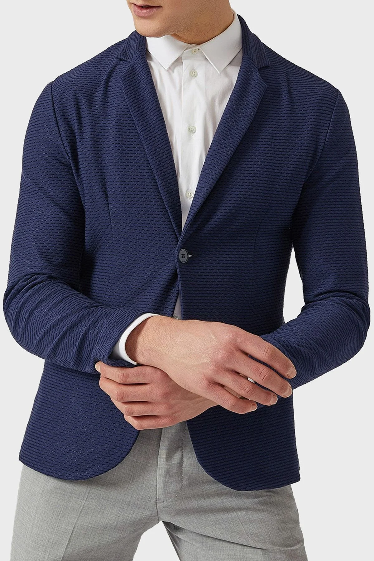Emporio Armani Düğmeli Slim Fit Blazer Erkek Ceket 3Z1G6T 1J1GZ LACİVERT - 1