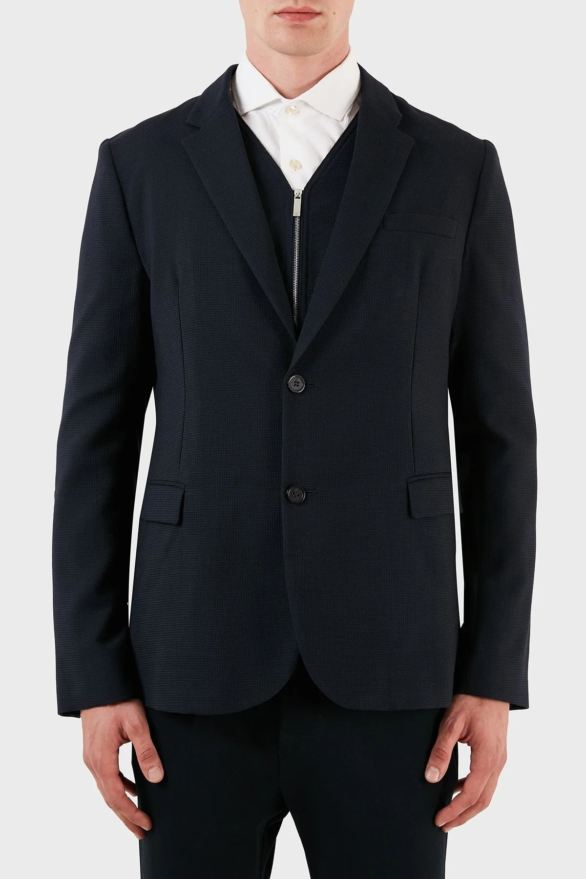 Emporio Armani Yünlü Blazer Erkek Ceket W1G510 W1227 920 LACİVERT - 8