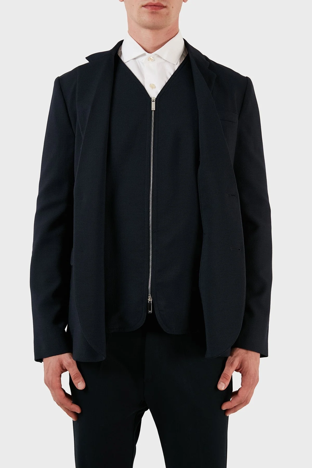 Emporio Armani Yünlü Blazer Erkek Ceket W1G510 W1227 920 LACİVERT - 10