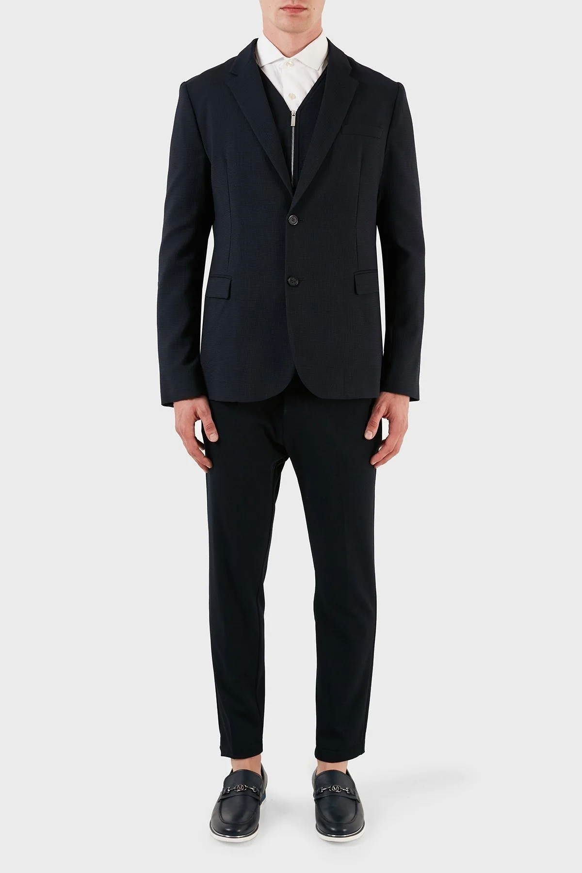 Emporio Armani Yünlü Blazer Erkek Ceket W1G510 W1227 920 LACİVERT - 11