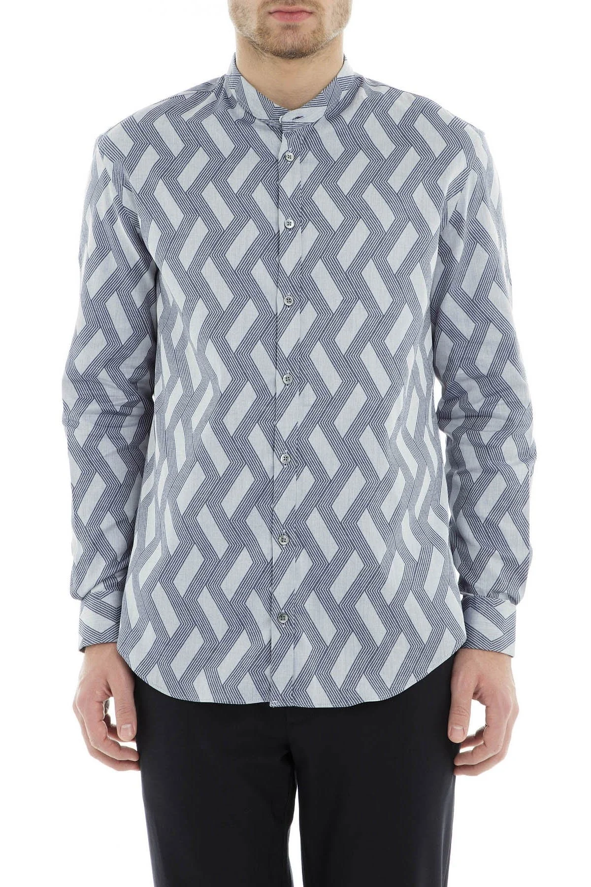 Emporio Armani Erkek Gömlek 21SMGL 213F4 041 GRİ - 8