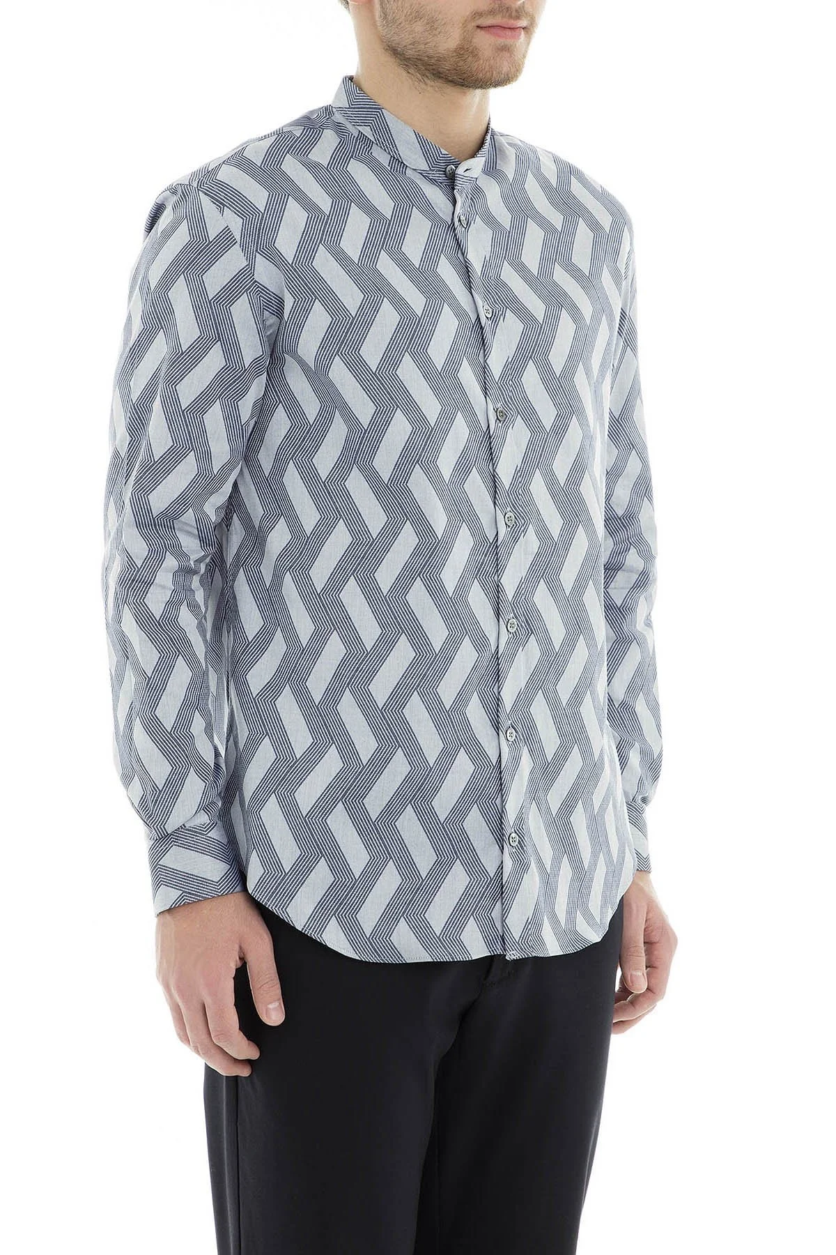 Emporio Armani Erkek Gömlek 21SMGL 213F4 041 GRİ - 11