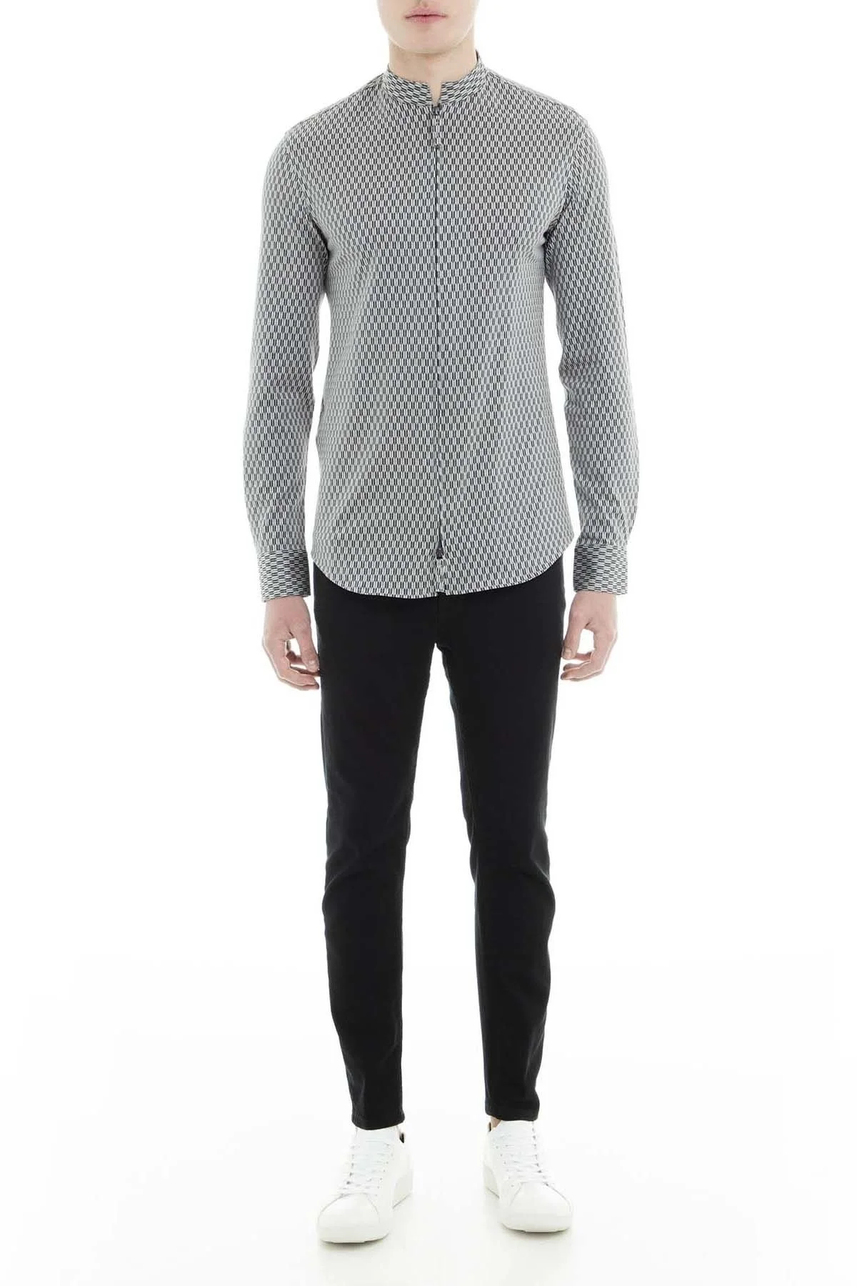 Emporio Armani Erkek Gömlek 21SMLL 213F0 020 GRİ - 5