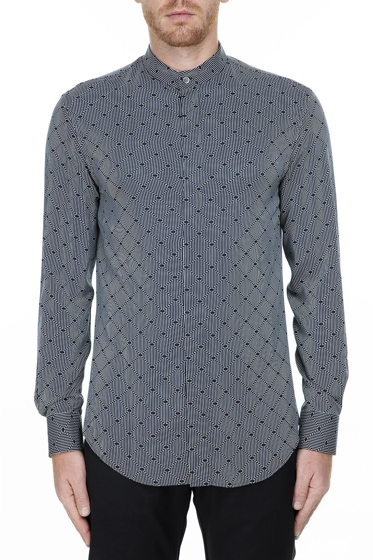 Emporio Armani Erkek Gömlek 41SMRL 411F7 031 LACİVERT - 8