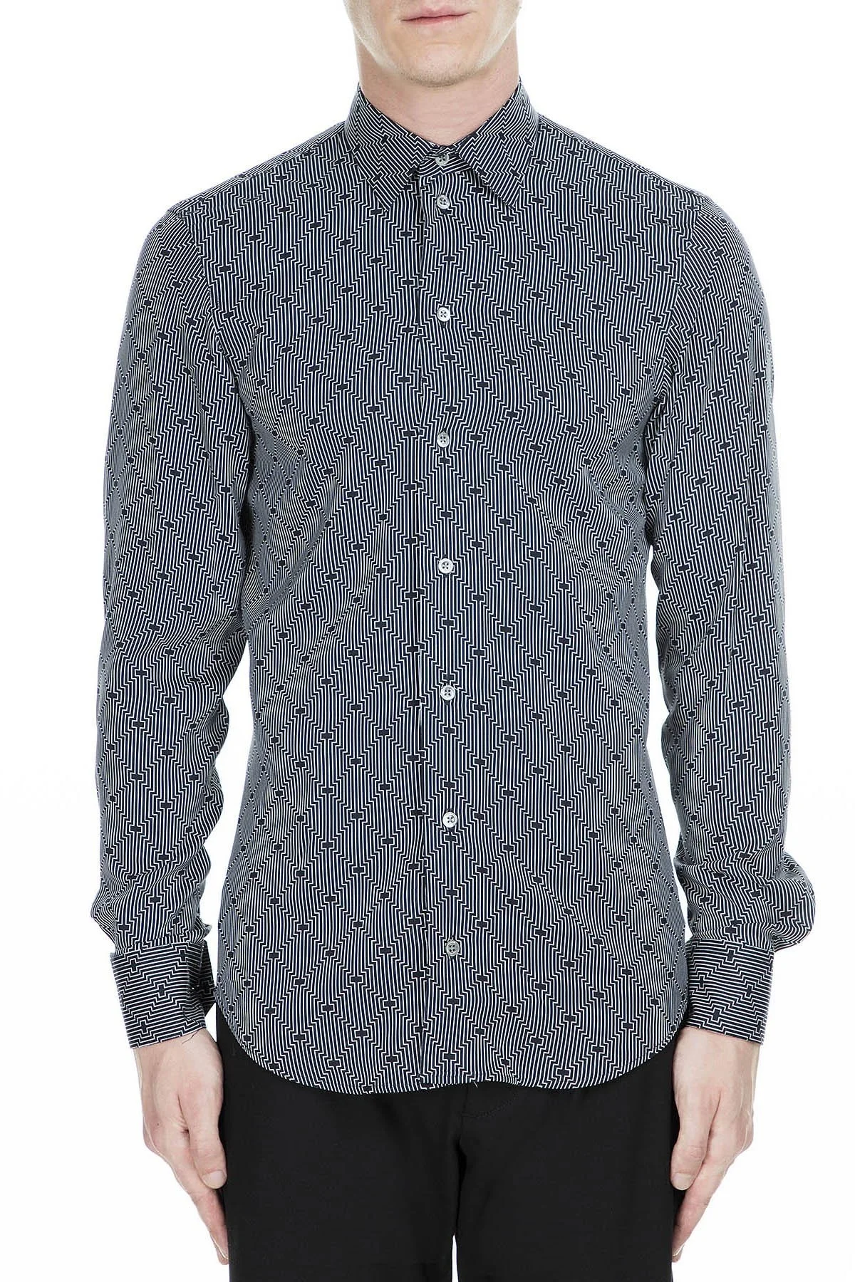 Emporio Armani Erkek Gömlek 41SMZL 411F7 031 LACİVERT - 1