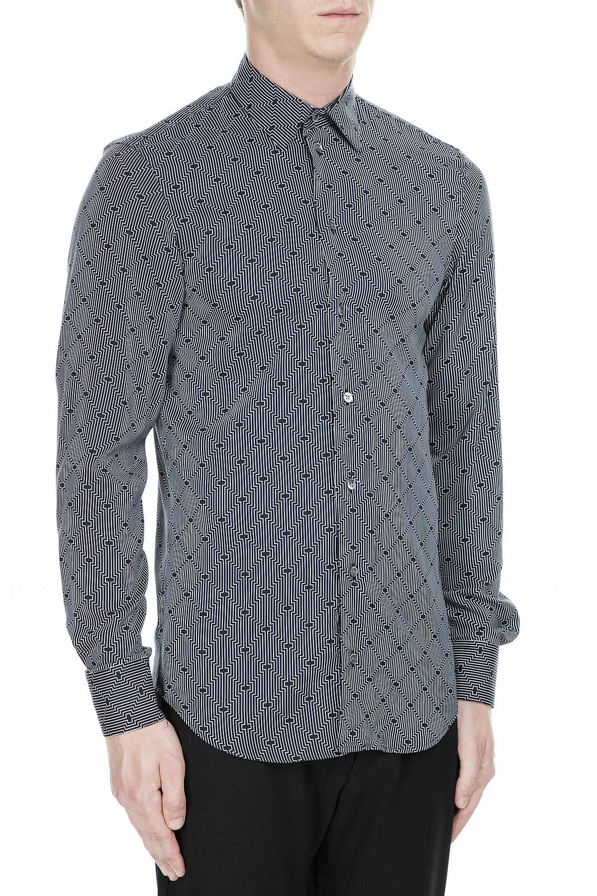 Emporio Armani Erkek Gömlek 41SMZL 411F7 031 LACİVERT - 4