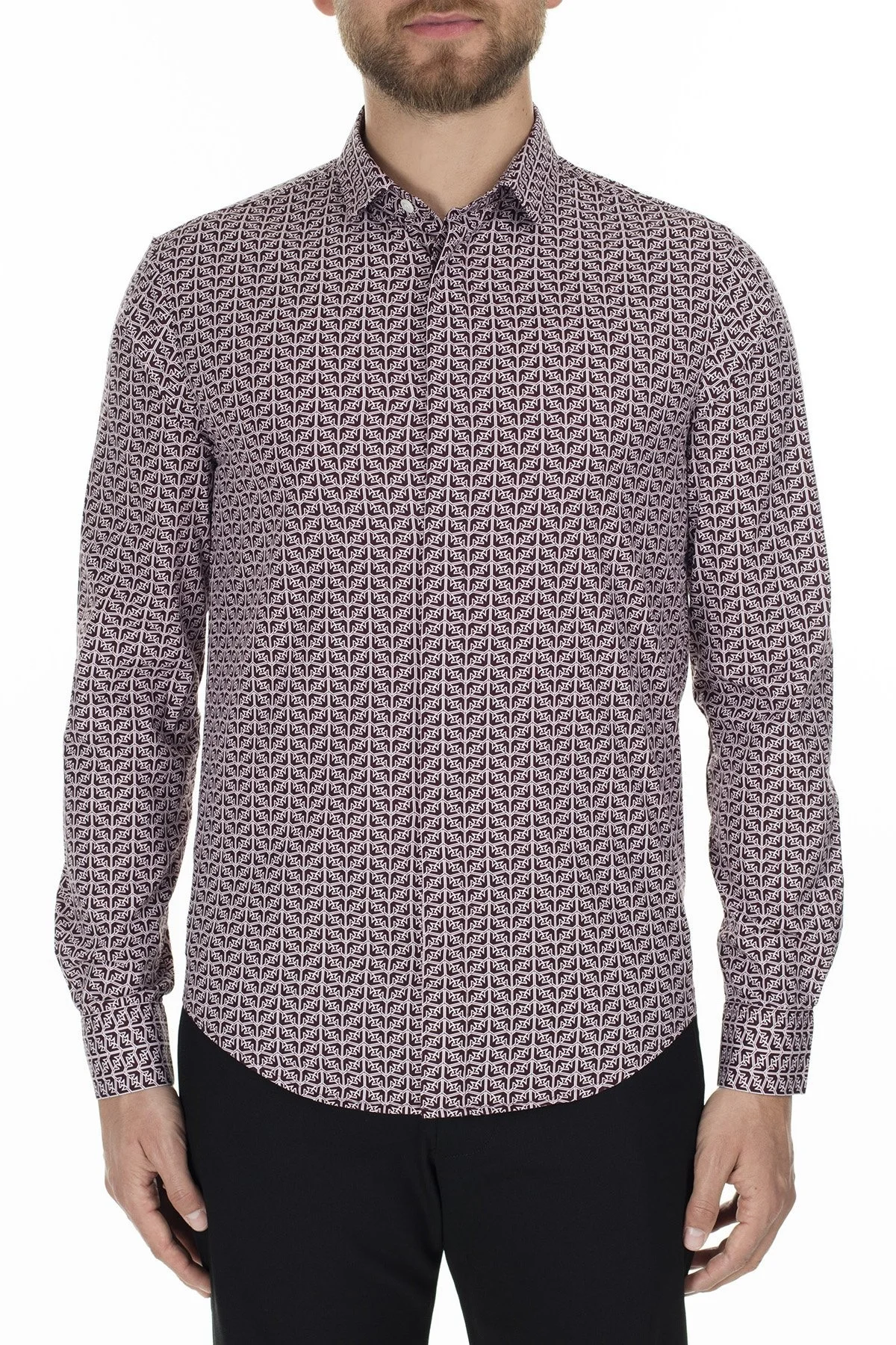 Emporio Armani Erkek Gömlek 6G1C65 1N6VZ F302 BORDO - 1
