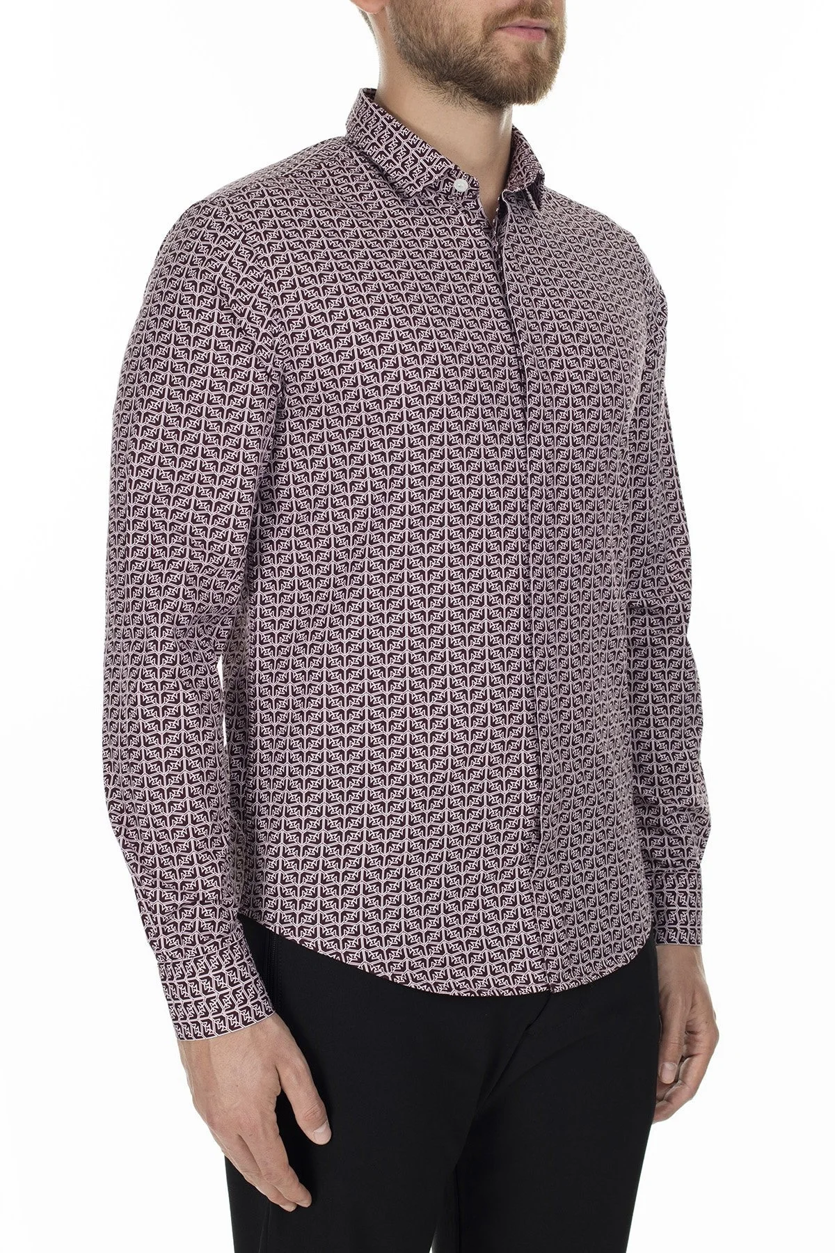 Emporio Armani Erkek Gömlek 6G1C65 1N6VZ F302 BORDO - 4