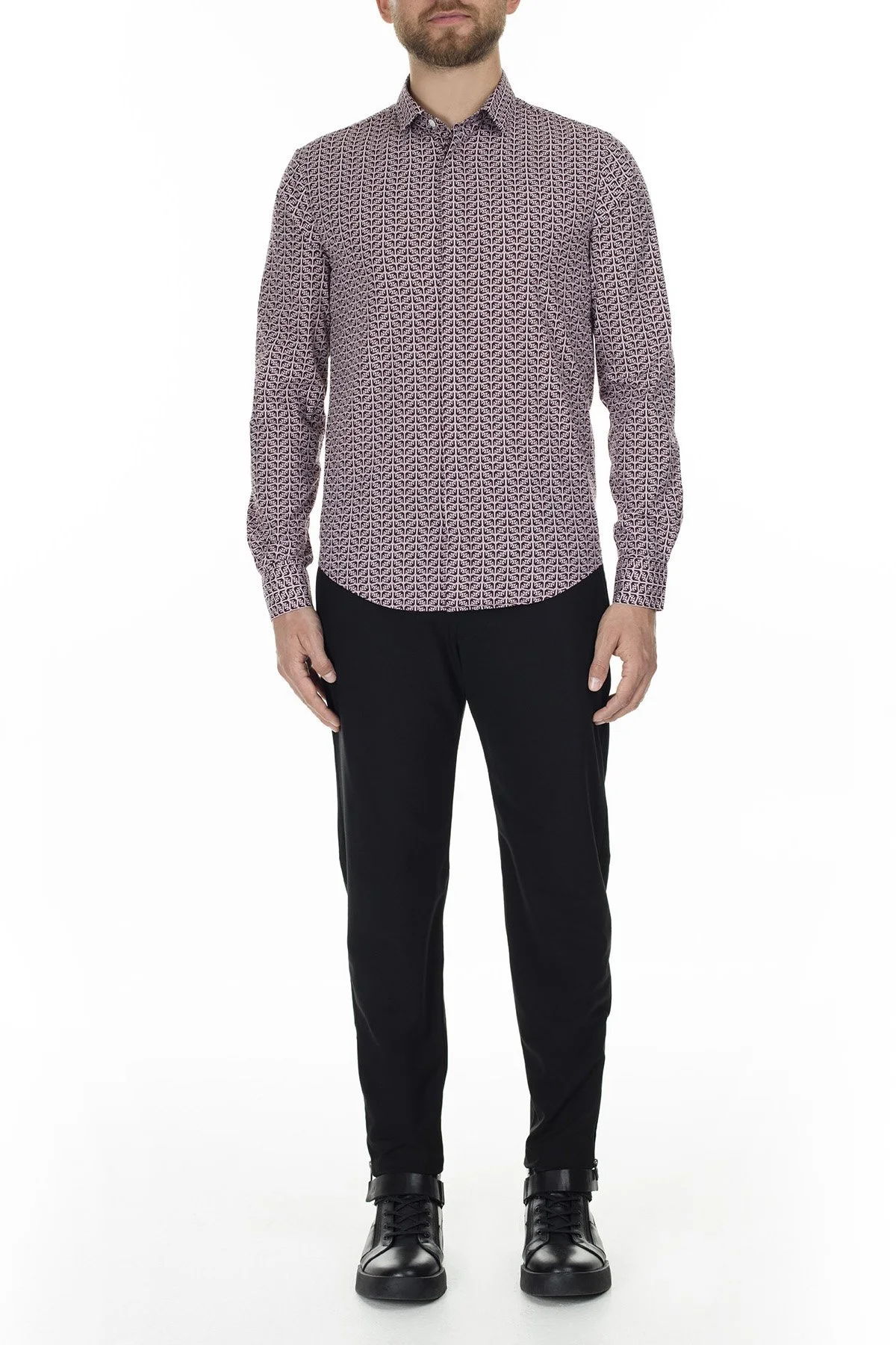 Emporio Armani Erkek Gömlek 6G1C65 1N6VZ F302 BORDO - 5