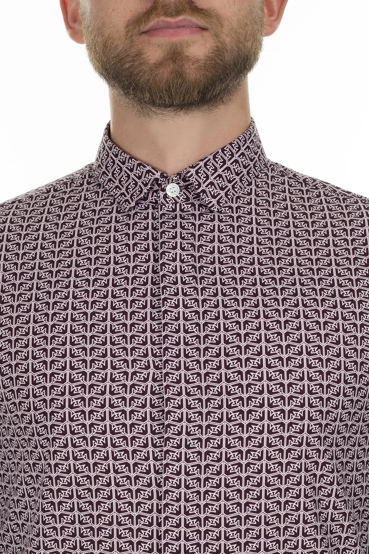 Emporio Armani Erkek Gömlek 6G1C65 1N6VZ F302 BORDO - 6
