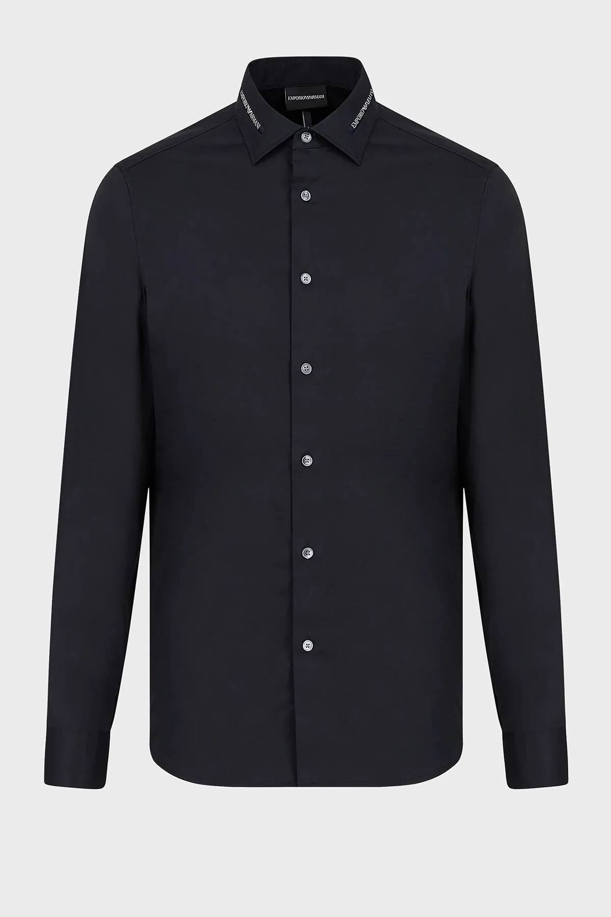 Emporio Armani Slim Fit Logo Baskılı Pamuklu Erkek Gömlek 6K1C68 1NZYZ 0920 LACİVERT - 4
