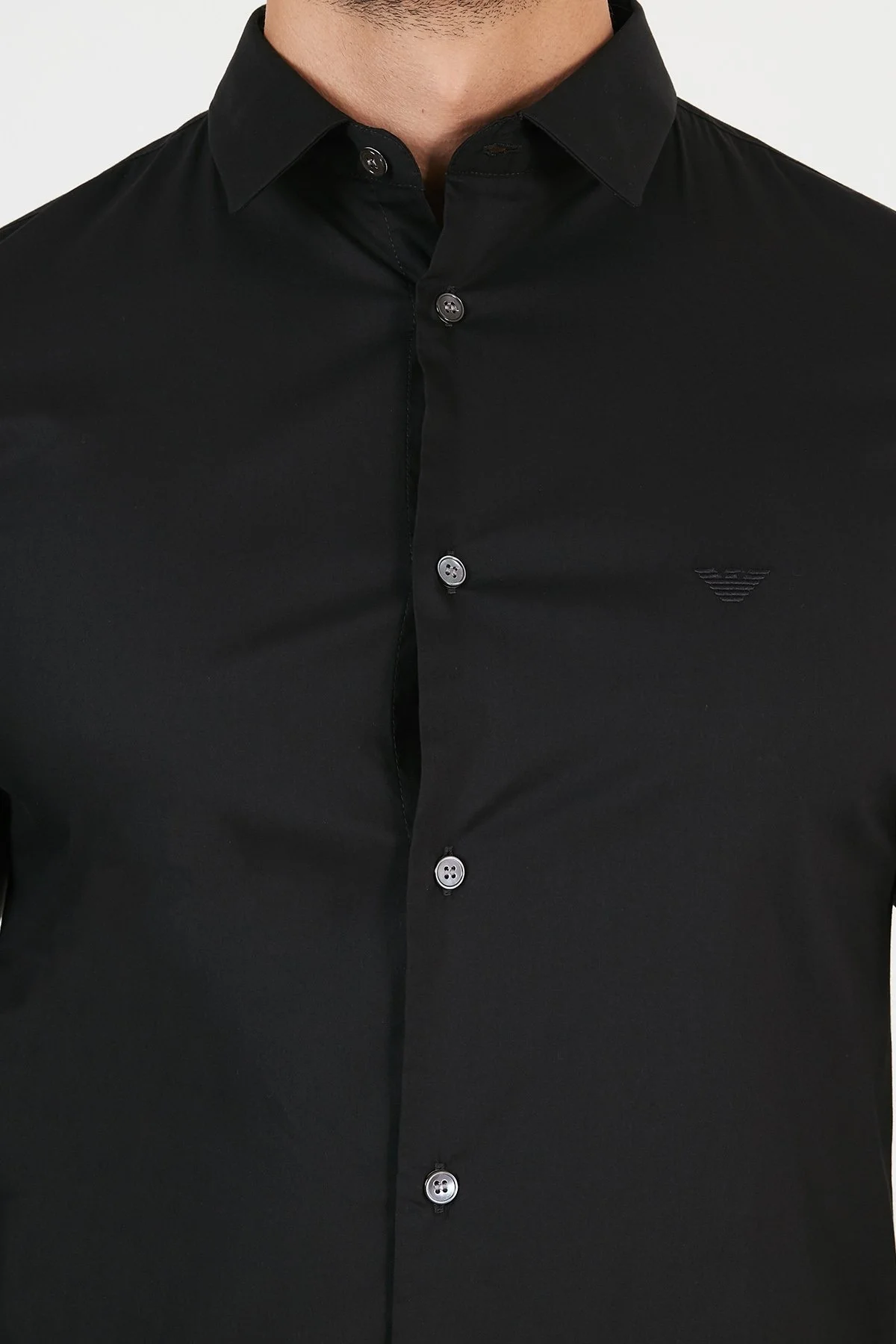 Emporio Armani Regular Fit Pamuklu Erkek Gömlek 8N1C09 1NI9Z 0999 SİYAH - 5