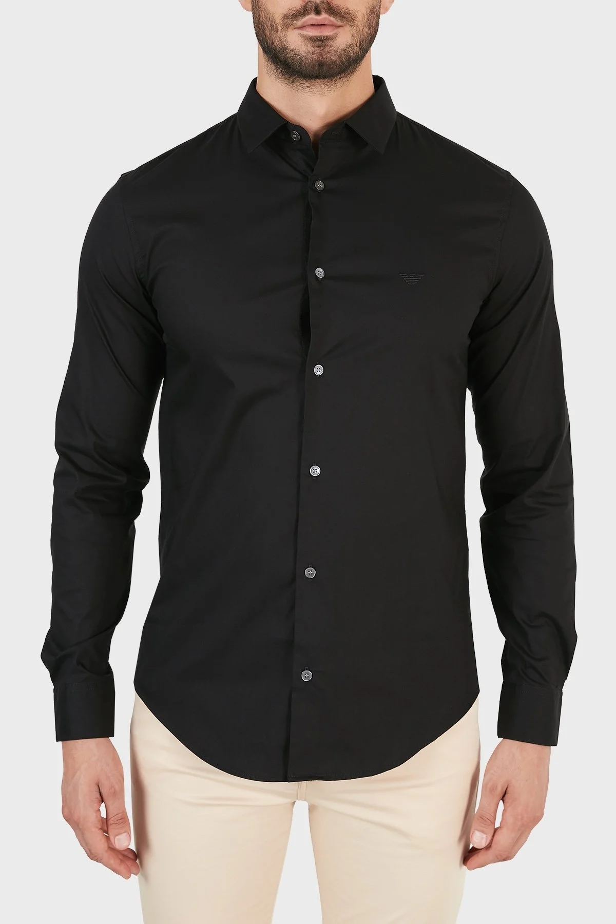 Emporio Armani Regular Fit Pamuklu Erkek Gömlek 8N1C09 1NI9Z 0999 SİYAH - 6