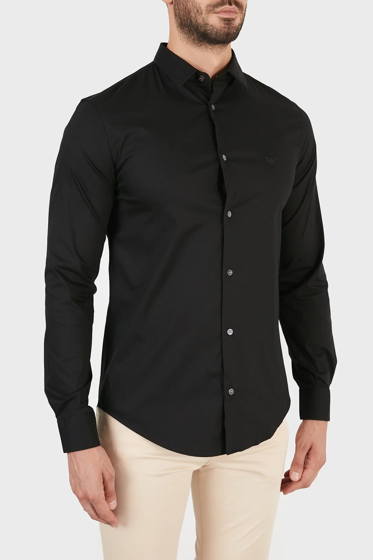 Emporio Armani Regular Fit Pamuklu Erkek Gömlek 8N1C09 1NI9Z 0999 SİYAH - 8