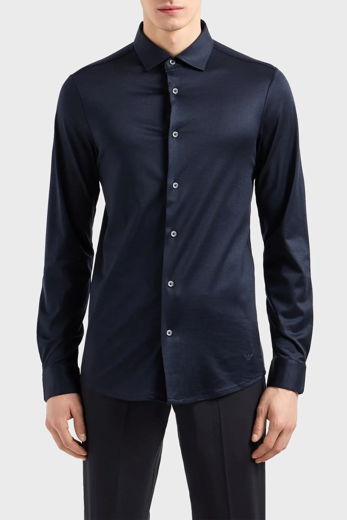 Emporio Armani Düz Yaka Erkek Gömlek 8N1CG1 1JUVZ 0920 LACİVERT - 6