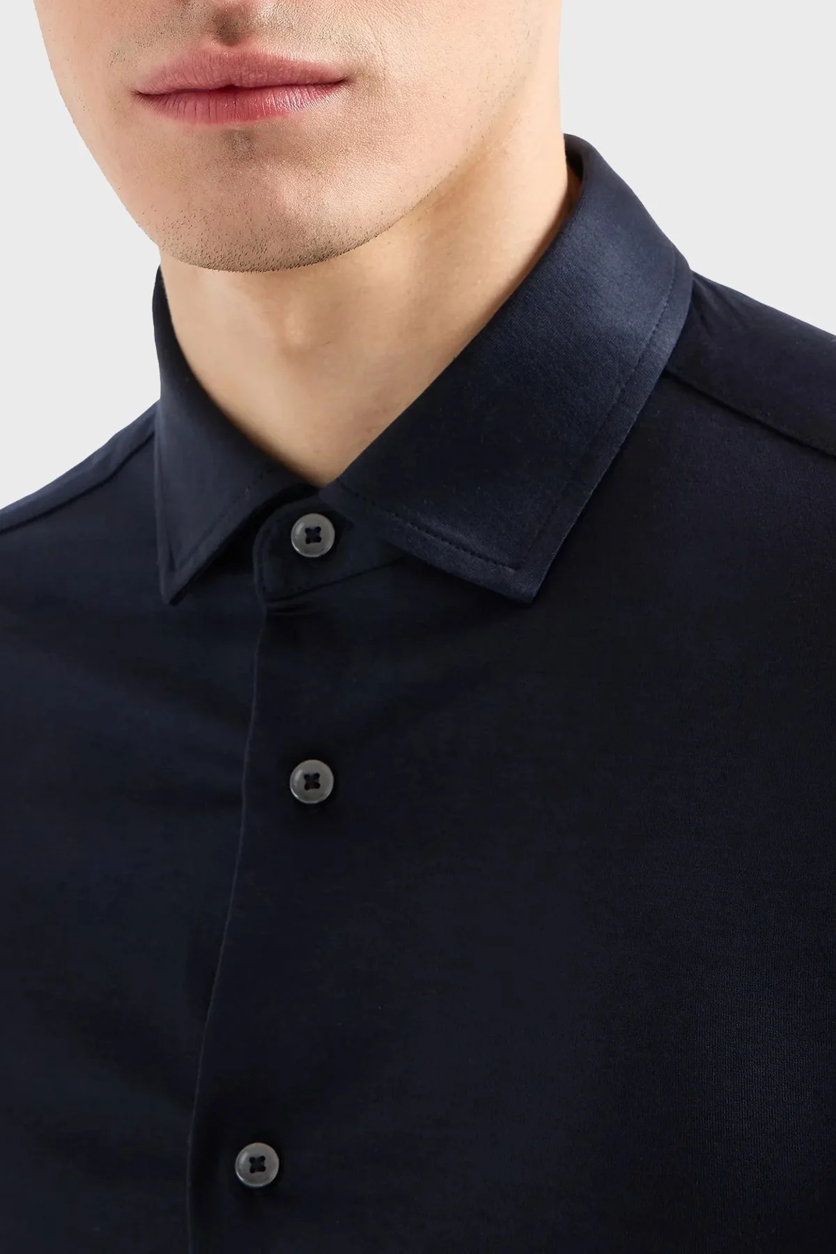 Emporio Armani Düz Yaka Erkek Gömlek 8N1CG1 1JUVZ 0920 LACİVERT - 9